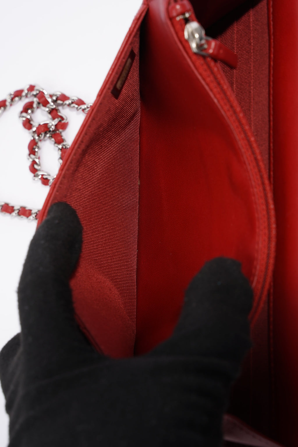 Chanel Wallet On Chain Red