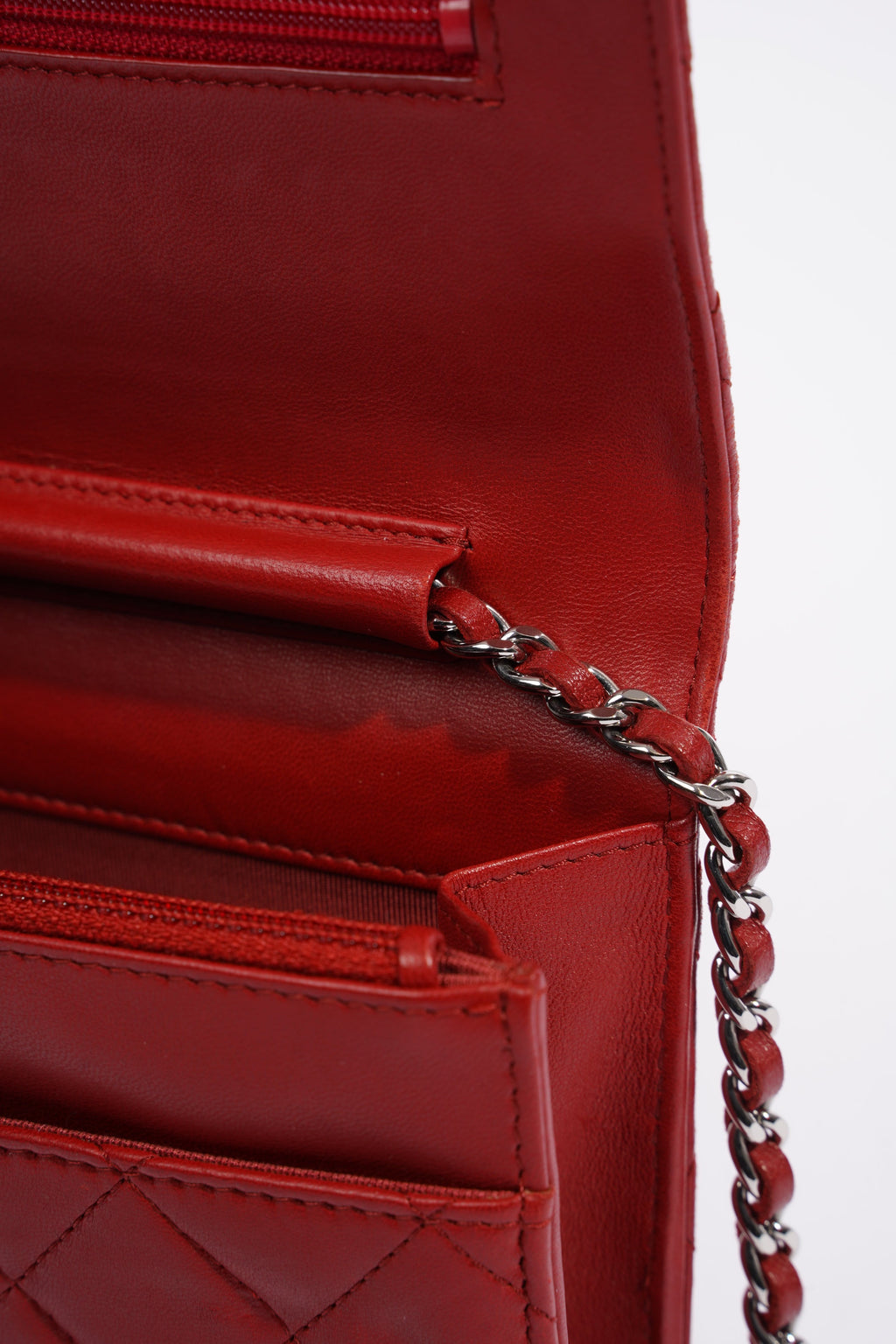 Chanel Wallet On Chain Red