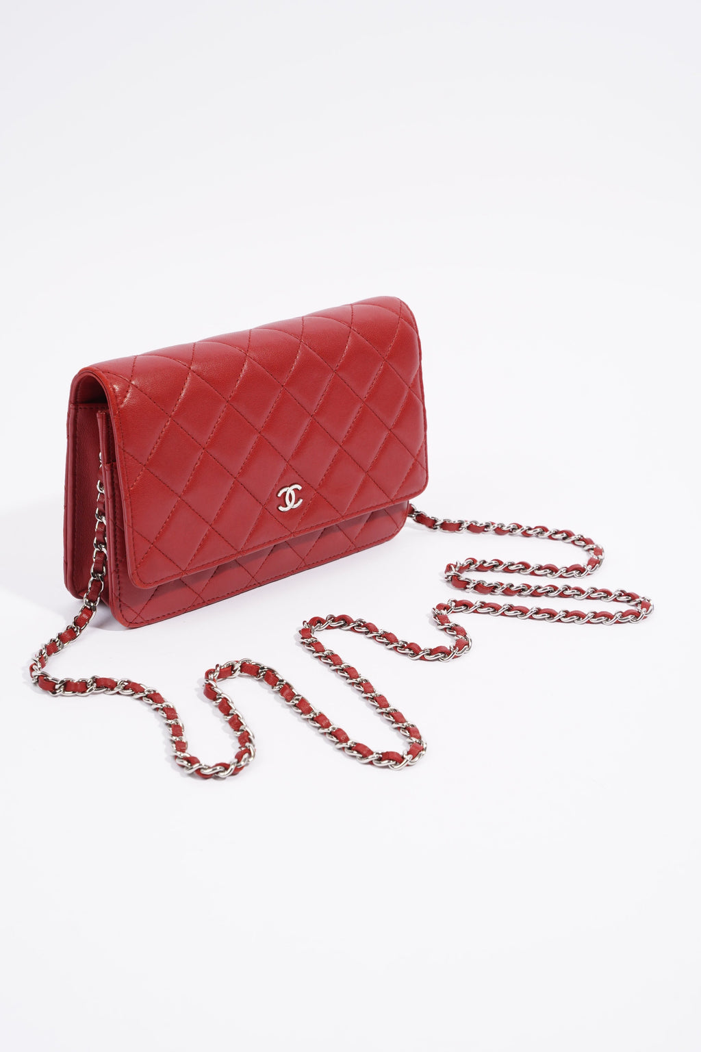 Chanel Wallet On Chain Red