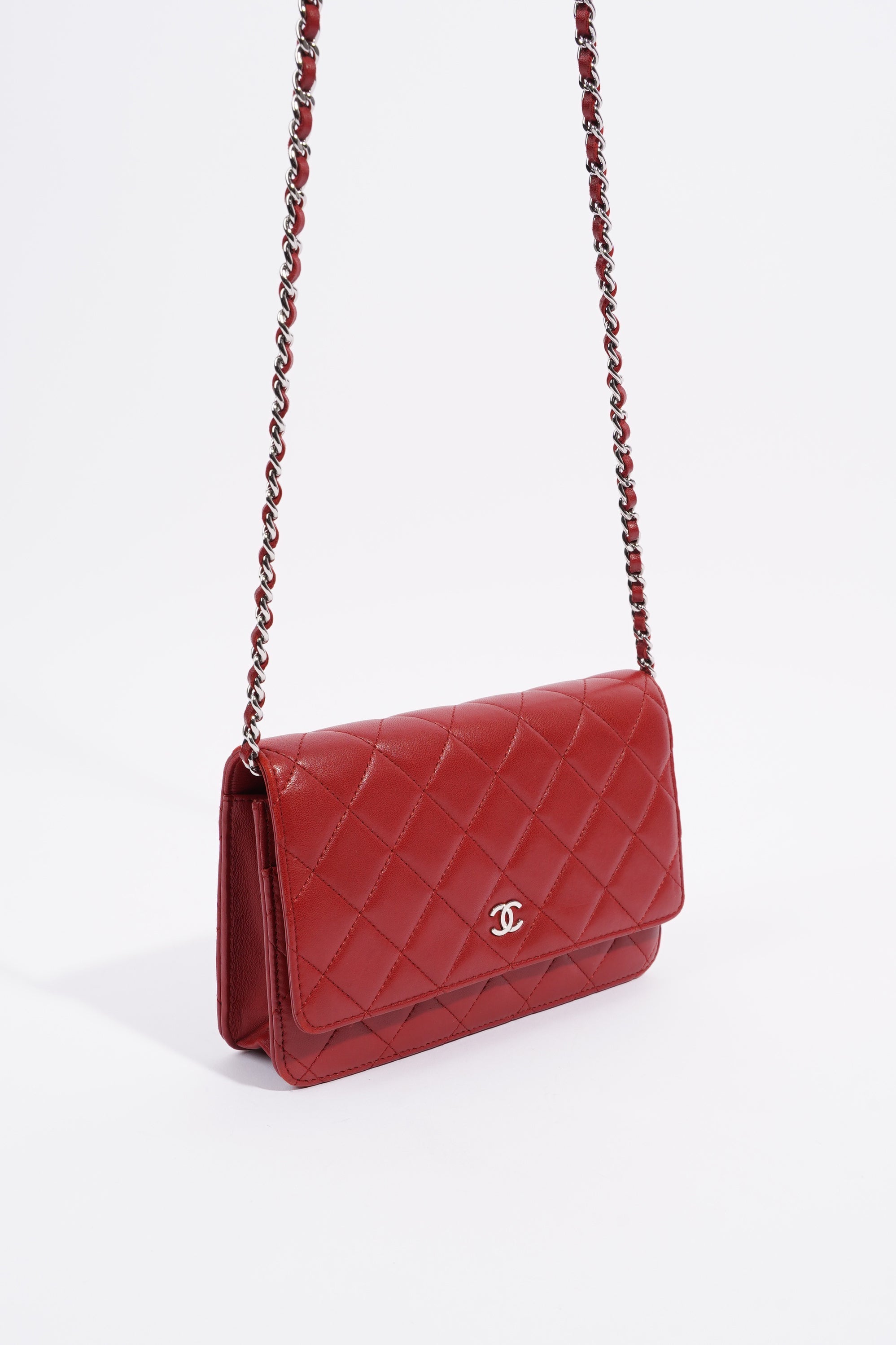 Chanel Wallet On Chain Red