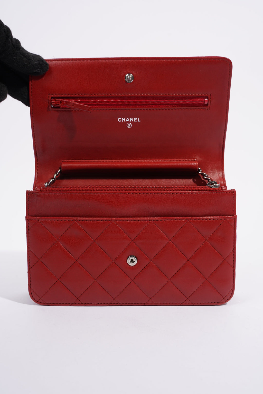 Chanel Wallet On Chain Red