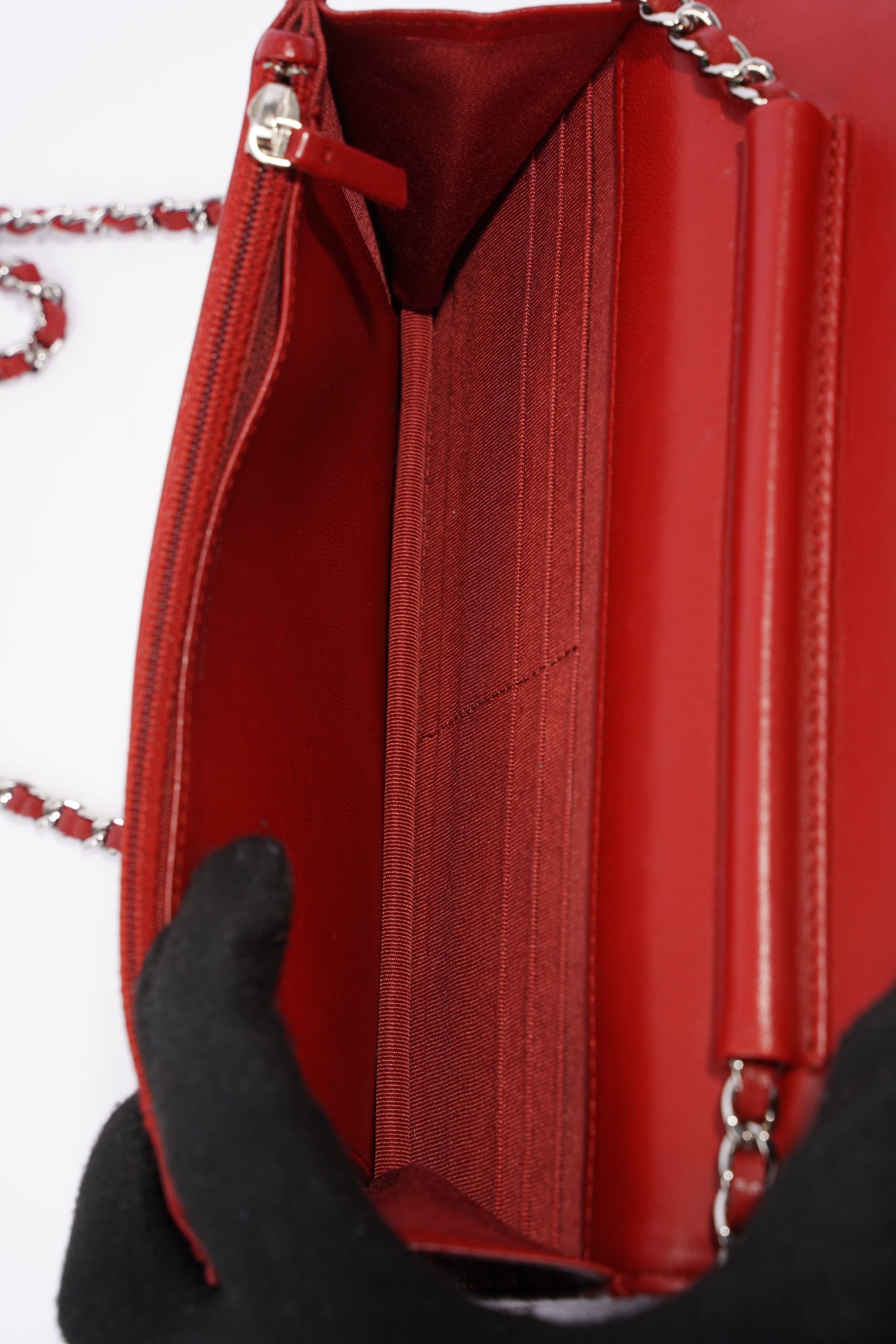 Chanel Wallet On Chain Red