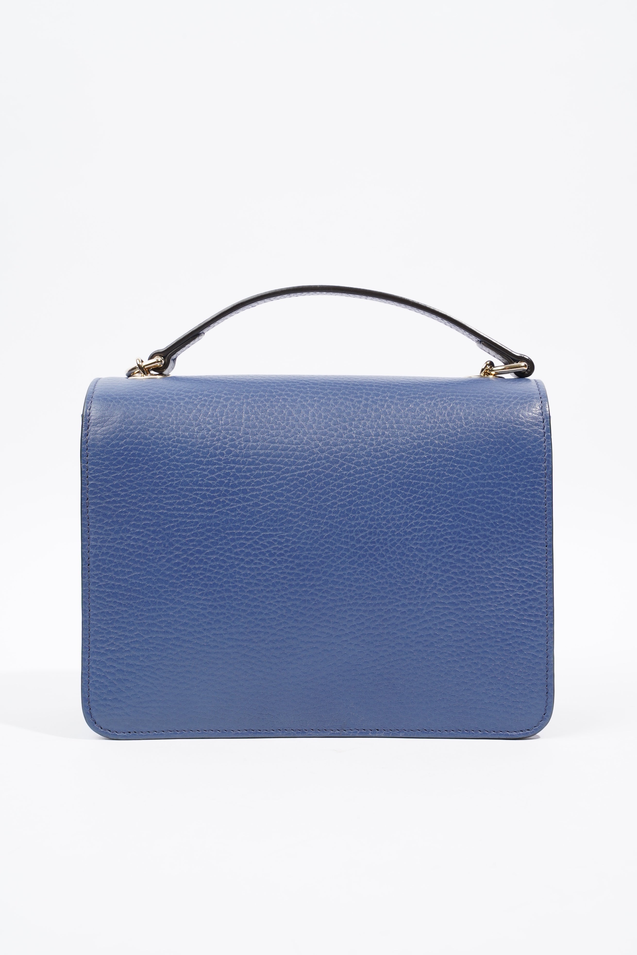 Gucci Interlocking GG Chain Blue Grained Leather
