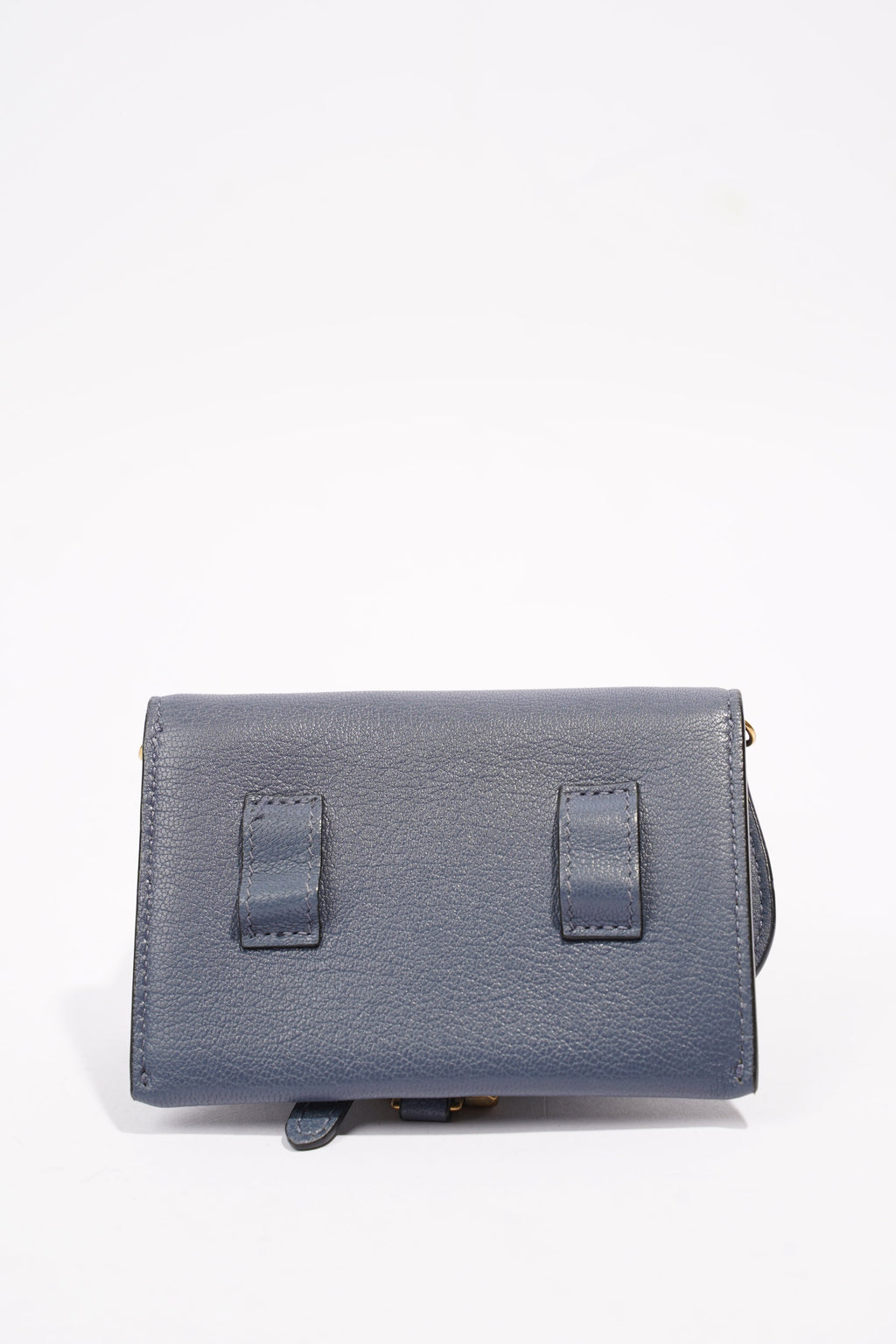 Christian Dior Saddle Micro With Chain Blue Leather
