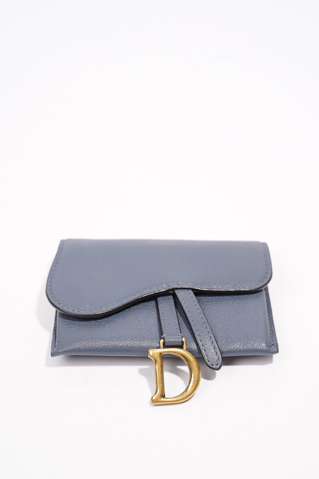 Christian Dior Saddle Micro With Chain Blue Leather