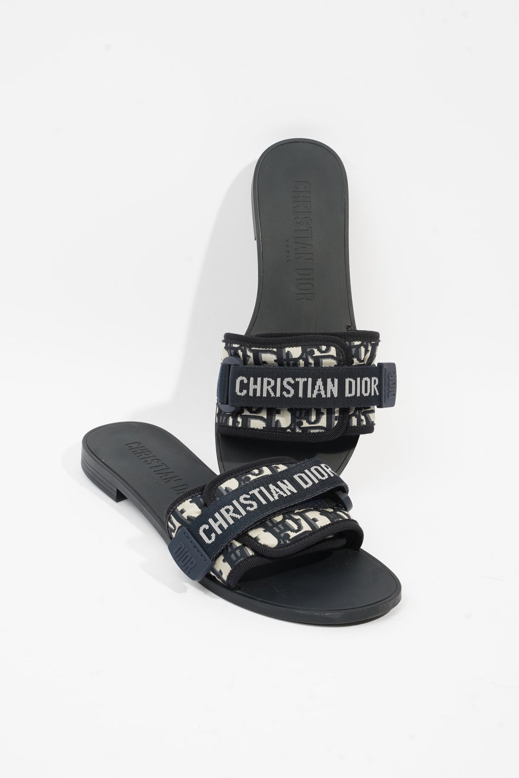 Christian Dior Dio(r)evolution Slide Navy Technical Fabric EU 39 UK 6