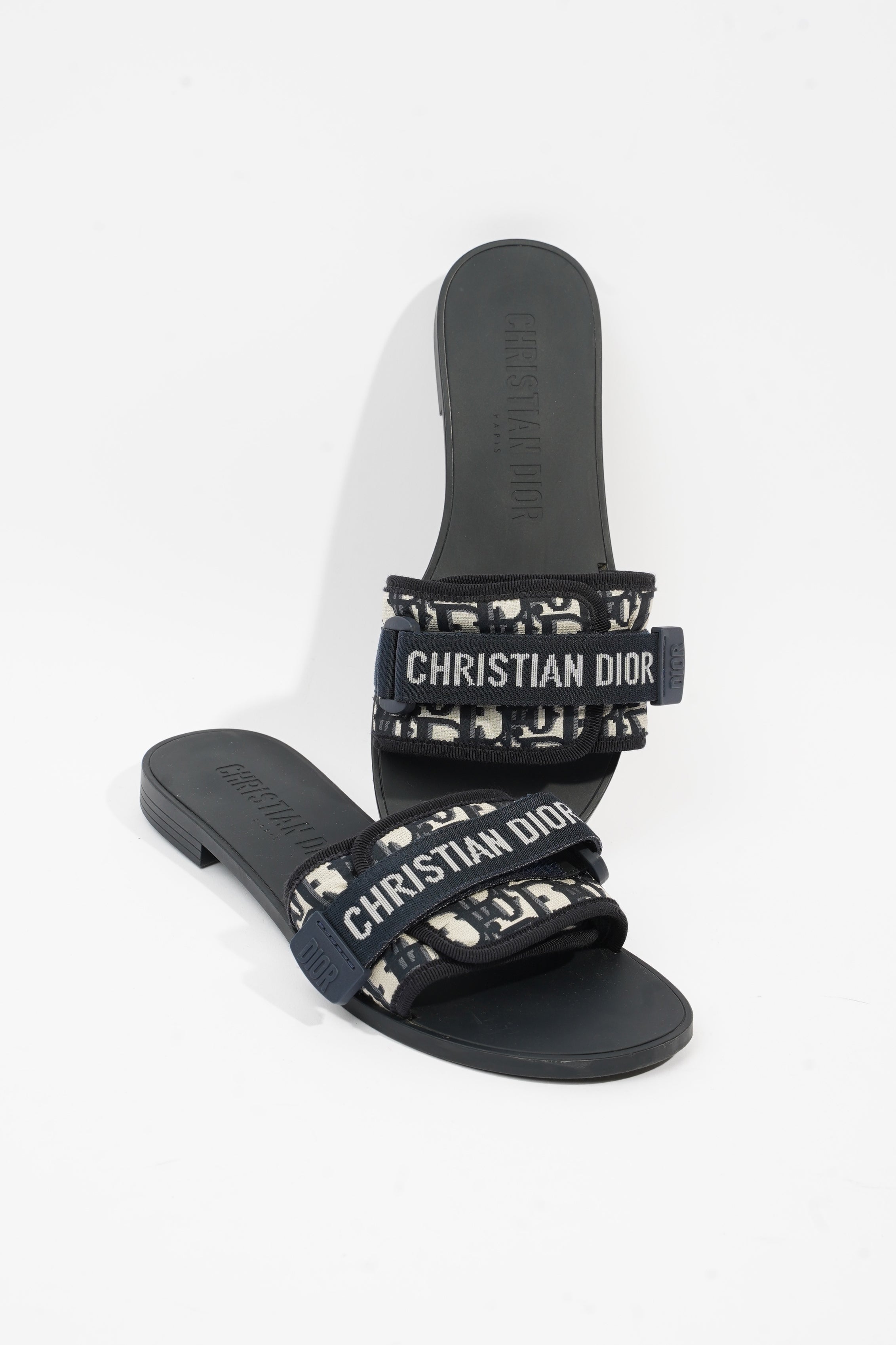 Christian Dior Dio(r)evolution Slide Navy Technical Fabric EU 39 UK 6