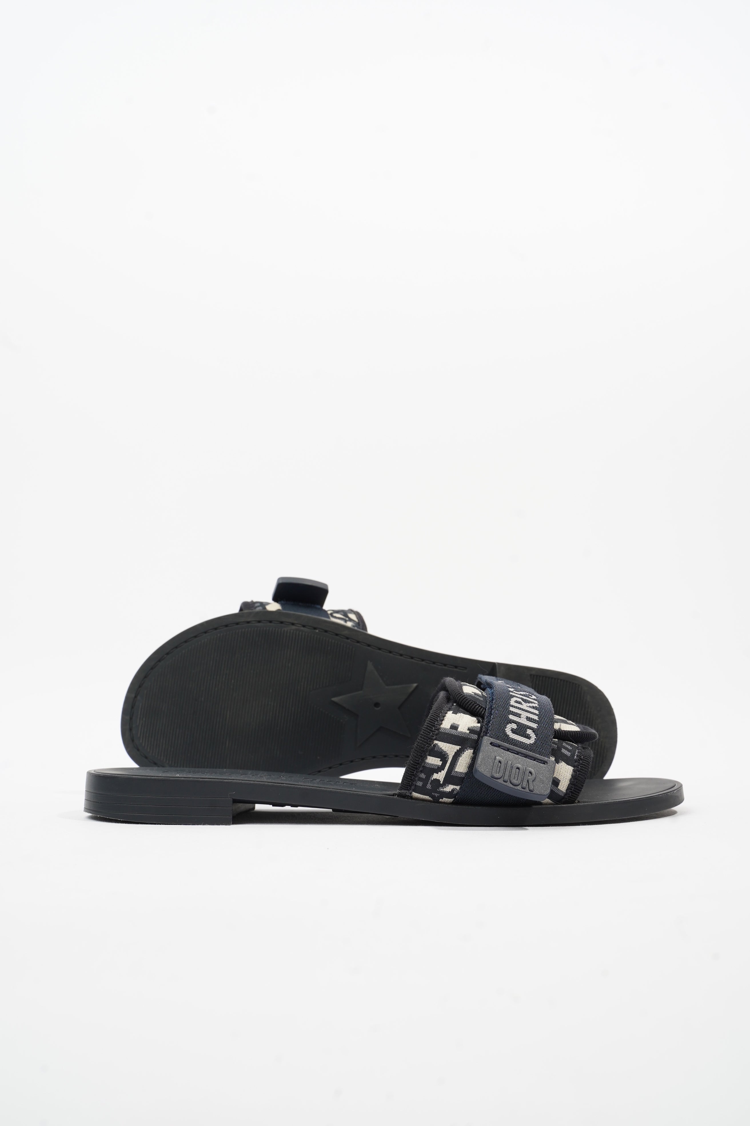 Christian Dior Dio(r)evolution Slide Navy Technical Fabric EU 39 UK 6
