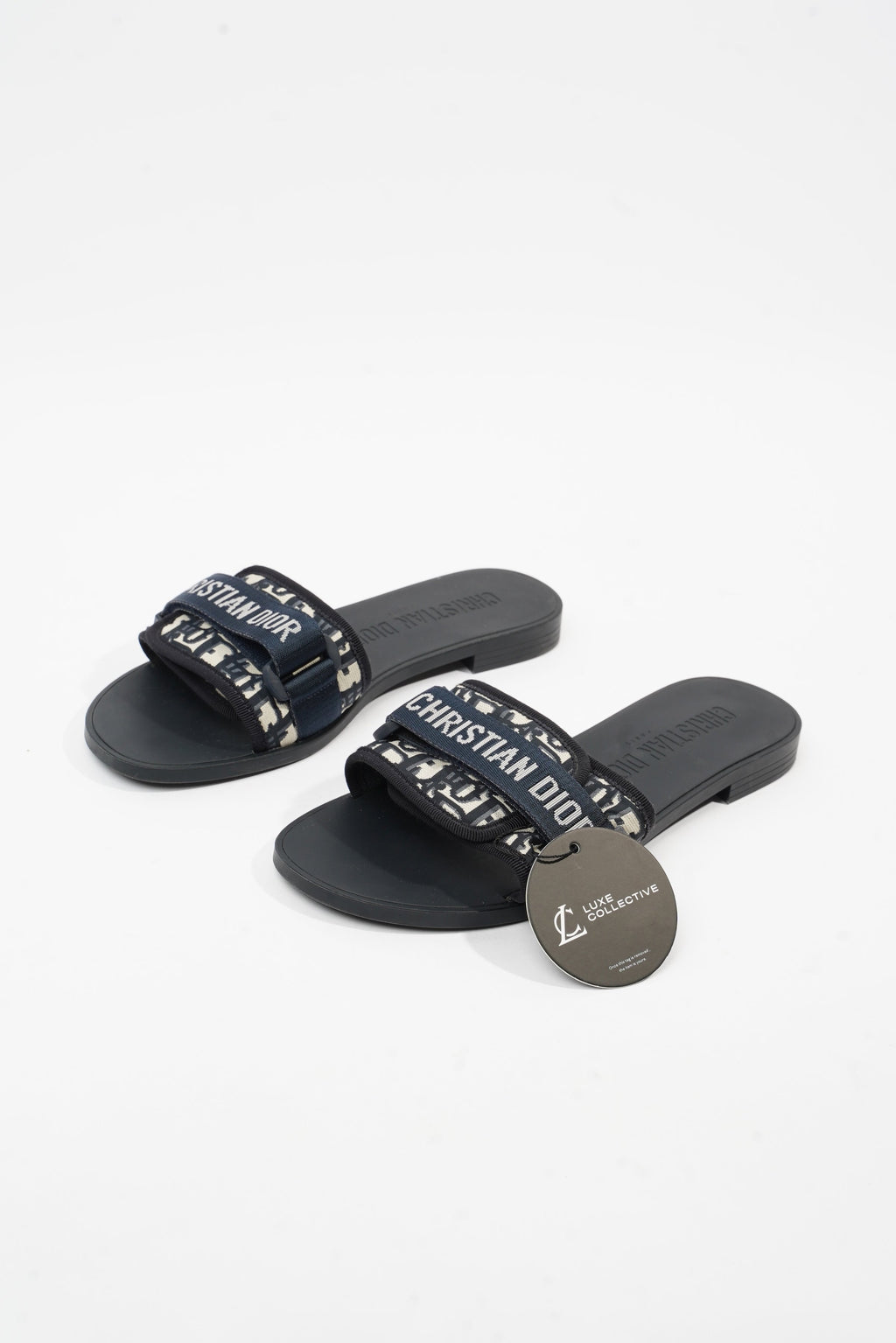 Christian Dior Dio(r)evolution Slide Navy Technical Fabric EU 39 UK 6