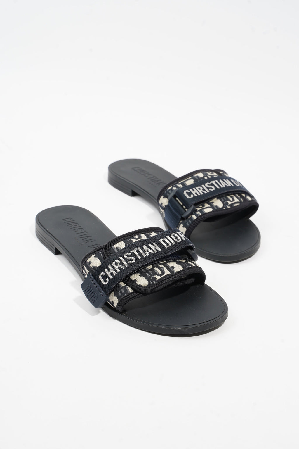 Christian Dior Dio(r)evolution Slide Navy Technical Fabric EU 39 UK 6