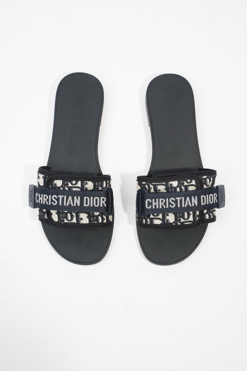 Christian Dior Dio(r)evolution Slide Navy Technical Fabric EU 39 UK 6