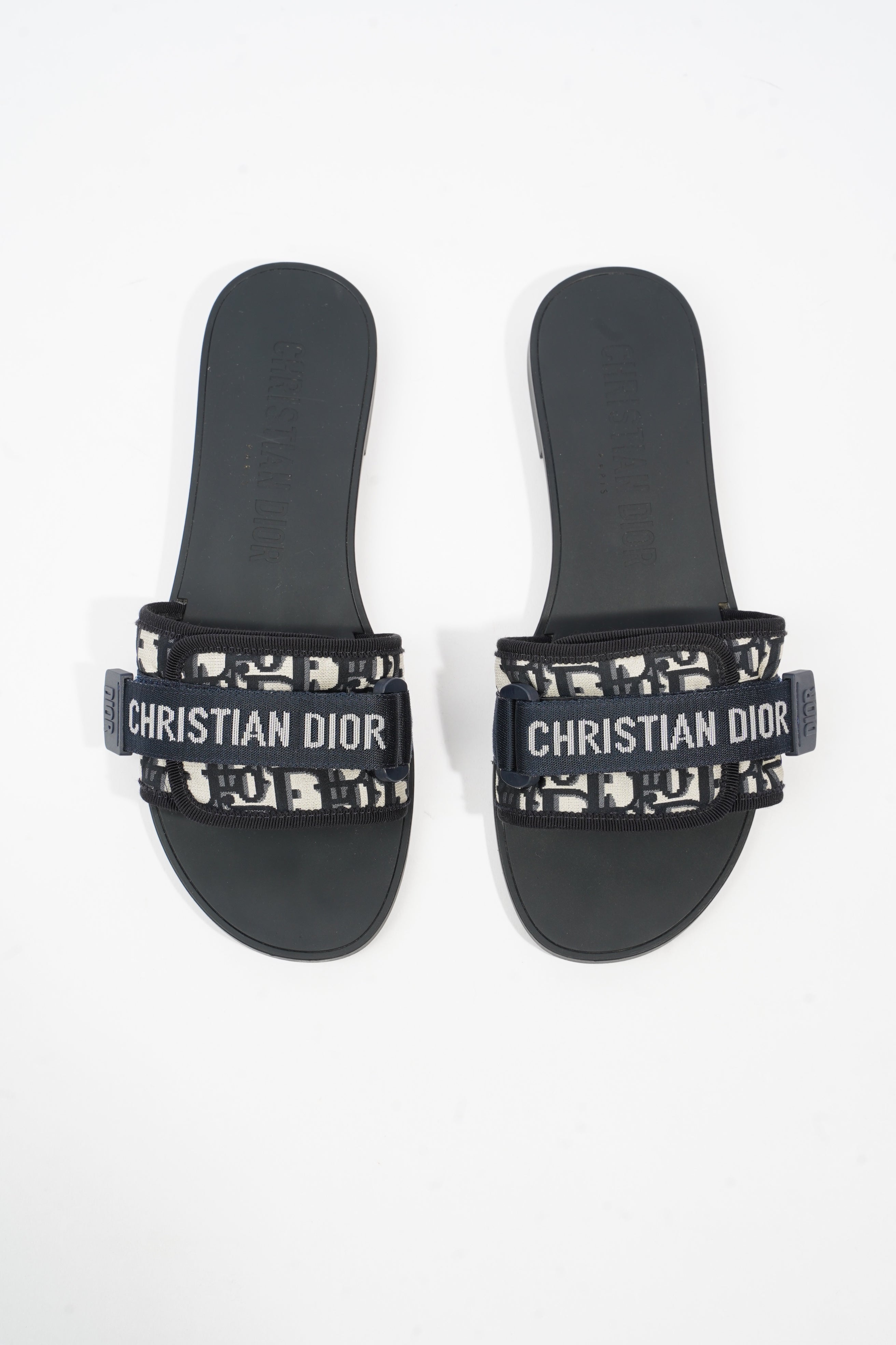 Christian Dior Dio(r)evolution Slide Navy Technical Fabric EU 39 UK 6