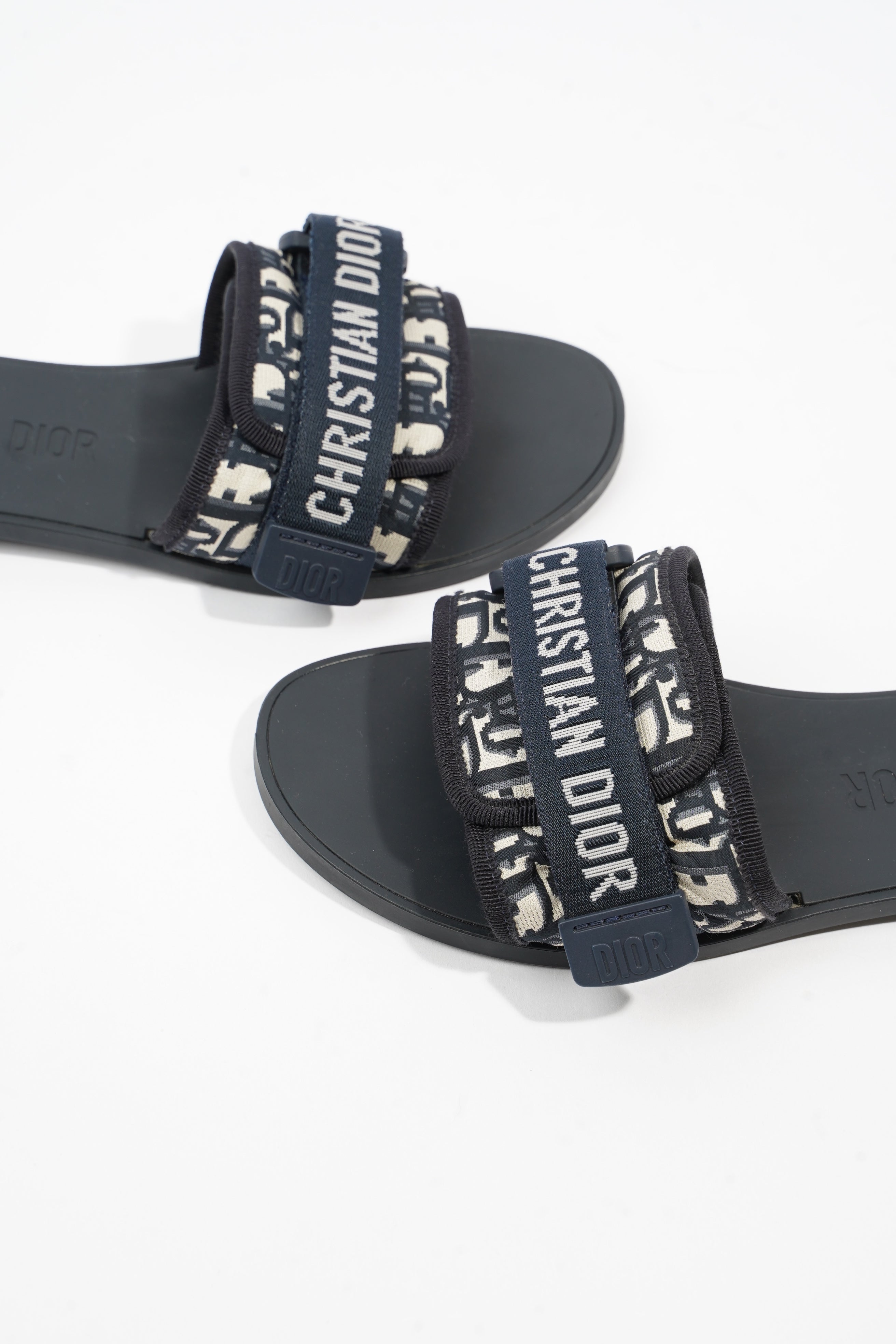 Christian Dior Dio(r)evolution Slide Navy Technical Fabric EU 39 UK 6