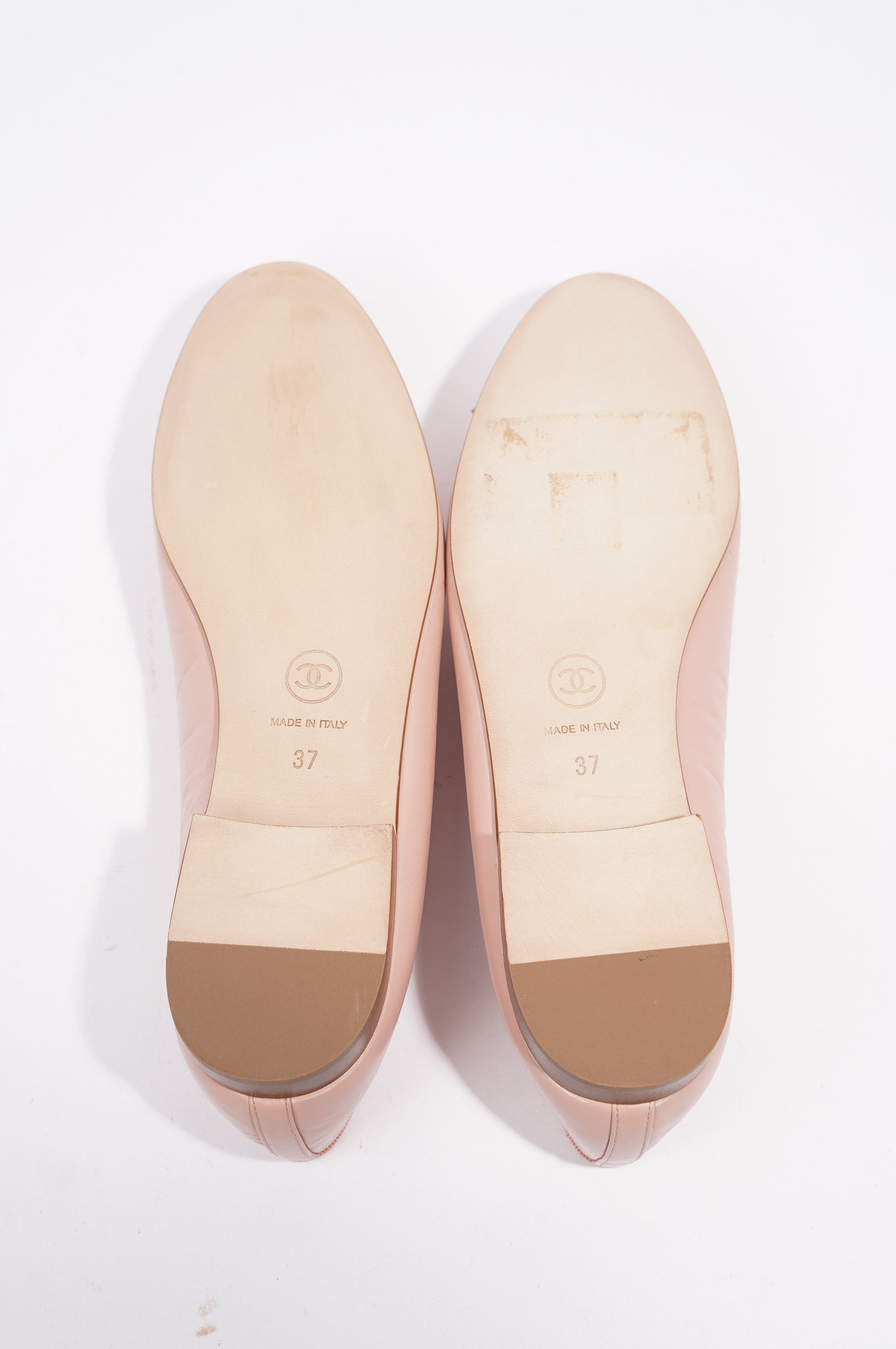 Chanel CC Ballet Flats Pink Leather EU 37 UK 4