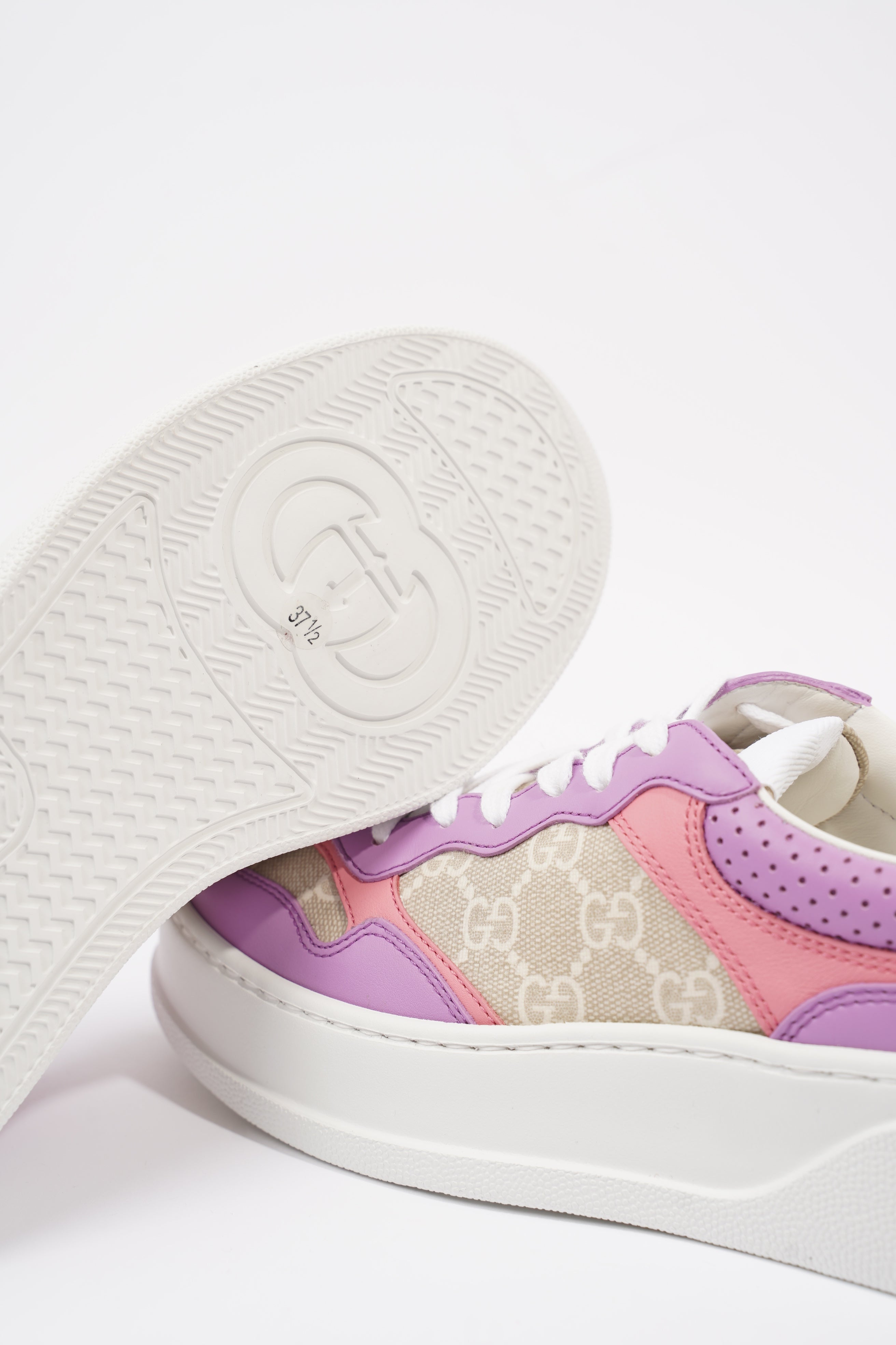 Gucci GG Supreme Monogram Pink / Beige Monogram / White Canvas EU 37.5 UK 4.5