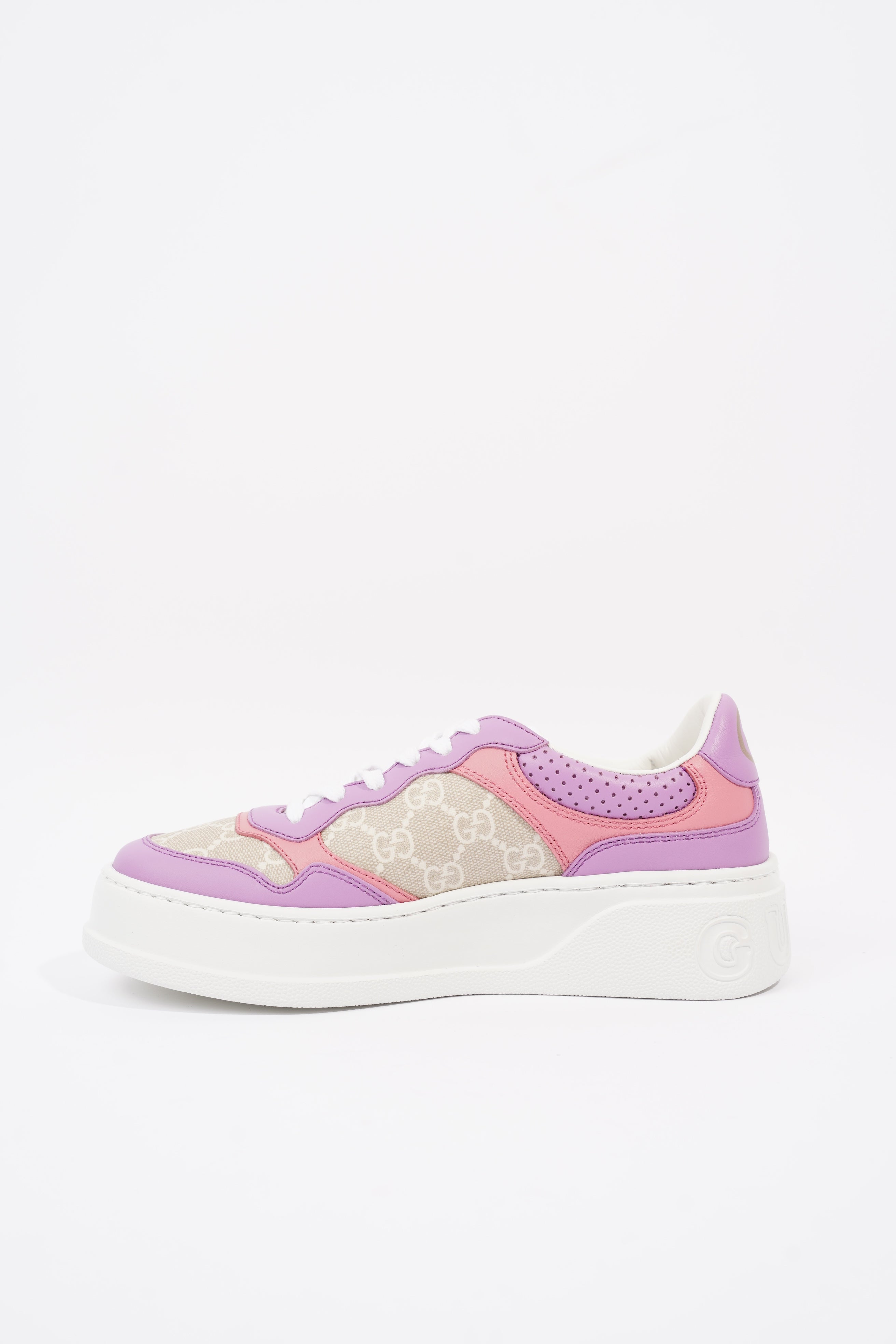 Gucci GG Supreme Monogram Pink / Beige Monogram / White Canvas EU 37.5 UK 4.5