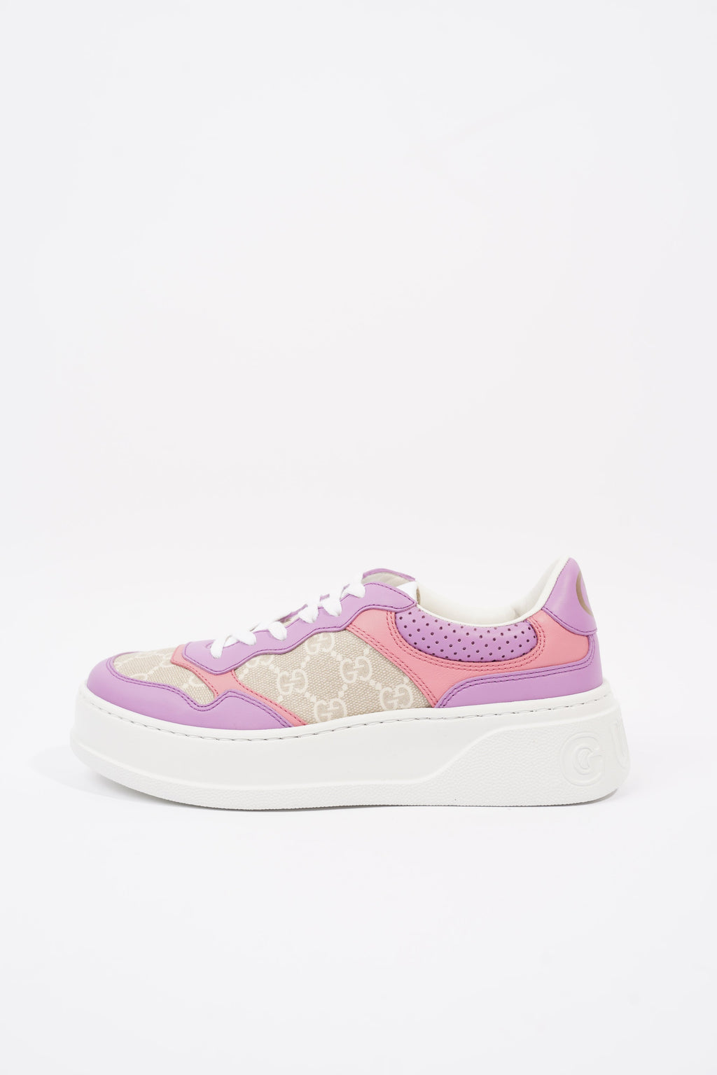 Gucci GG Supreme Monogram Pink / Beige Monogram / White Canvas EU 37.5 UK 4.5