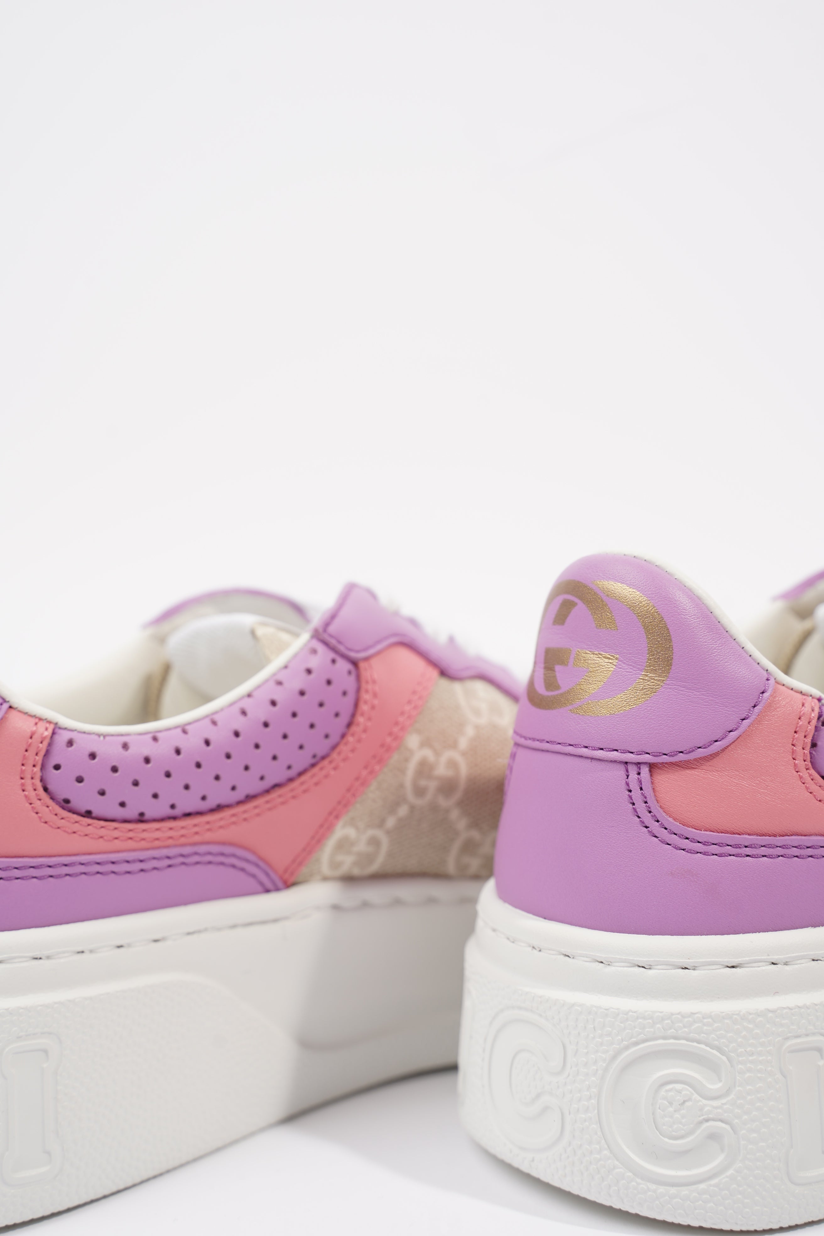 Gucci GG Supreme Monogram Pink / Beige Monogram / White Canvas EU 37.5 UK 4.5