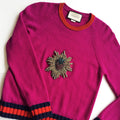 Gucci Fuschia Sweater with Embellished Heart Detail