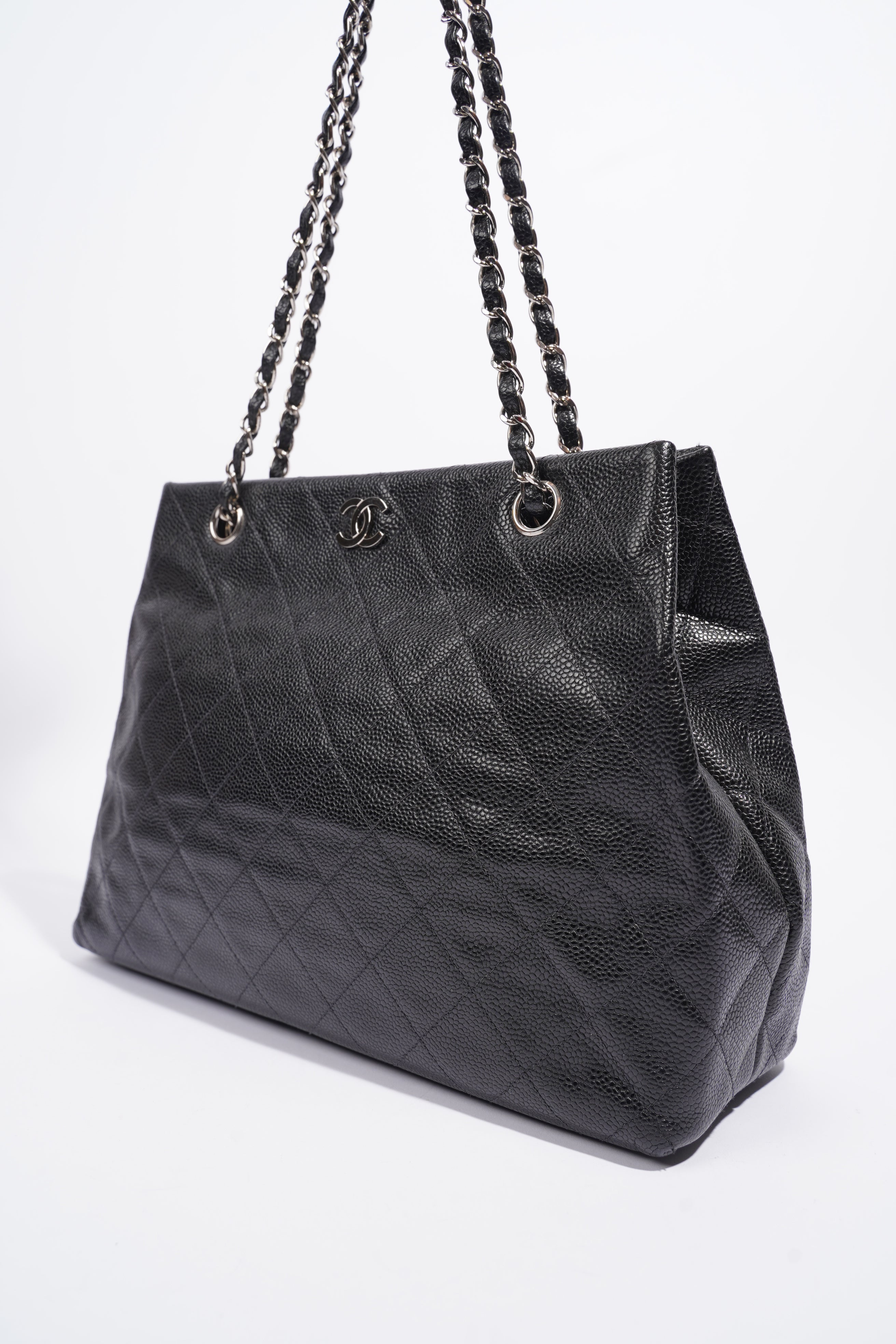 Chanel CC Shopping Tote Black Caviar Leather