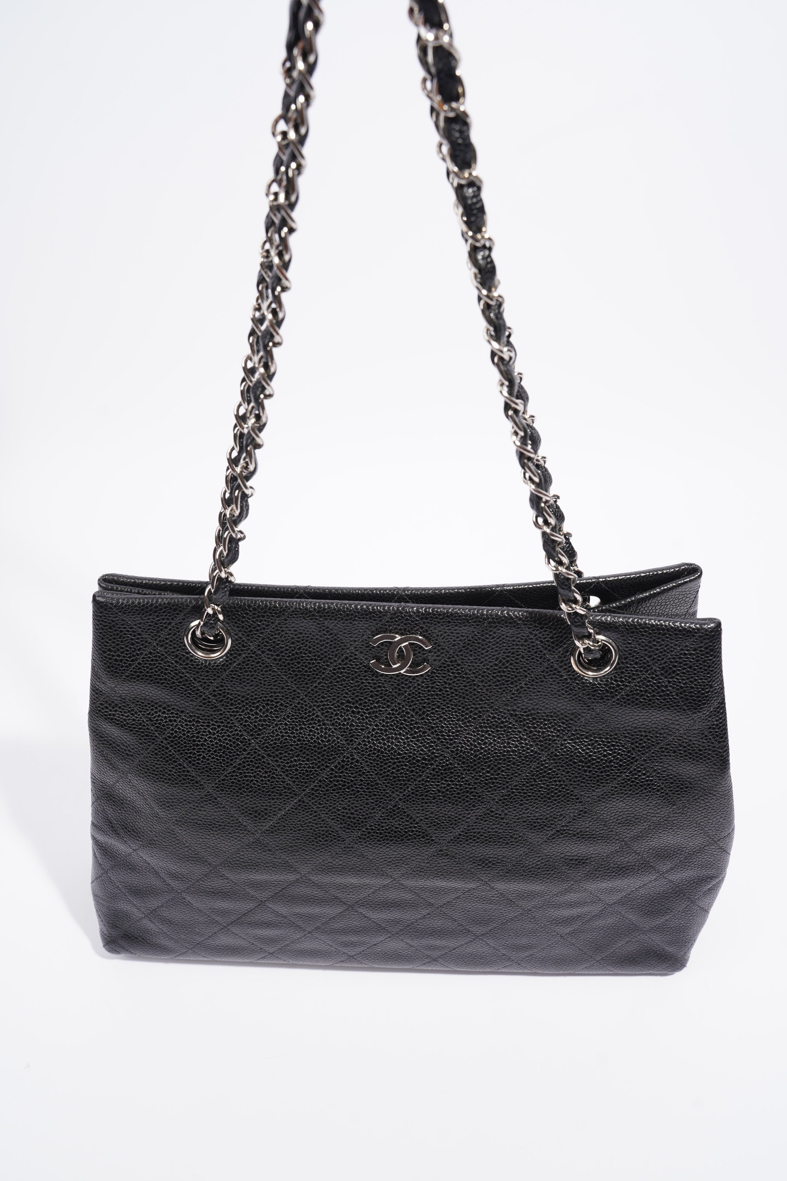 Chanel CC Shopping Tote Black Caviar Leather