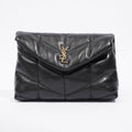 Saint Laurent Small Puffer Pouch Black Lambskin Leather
