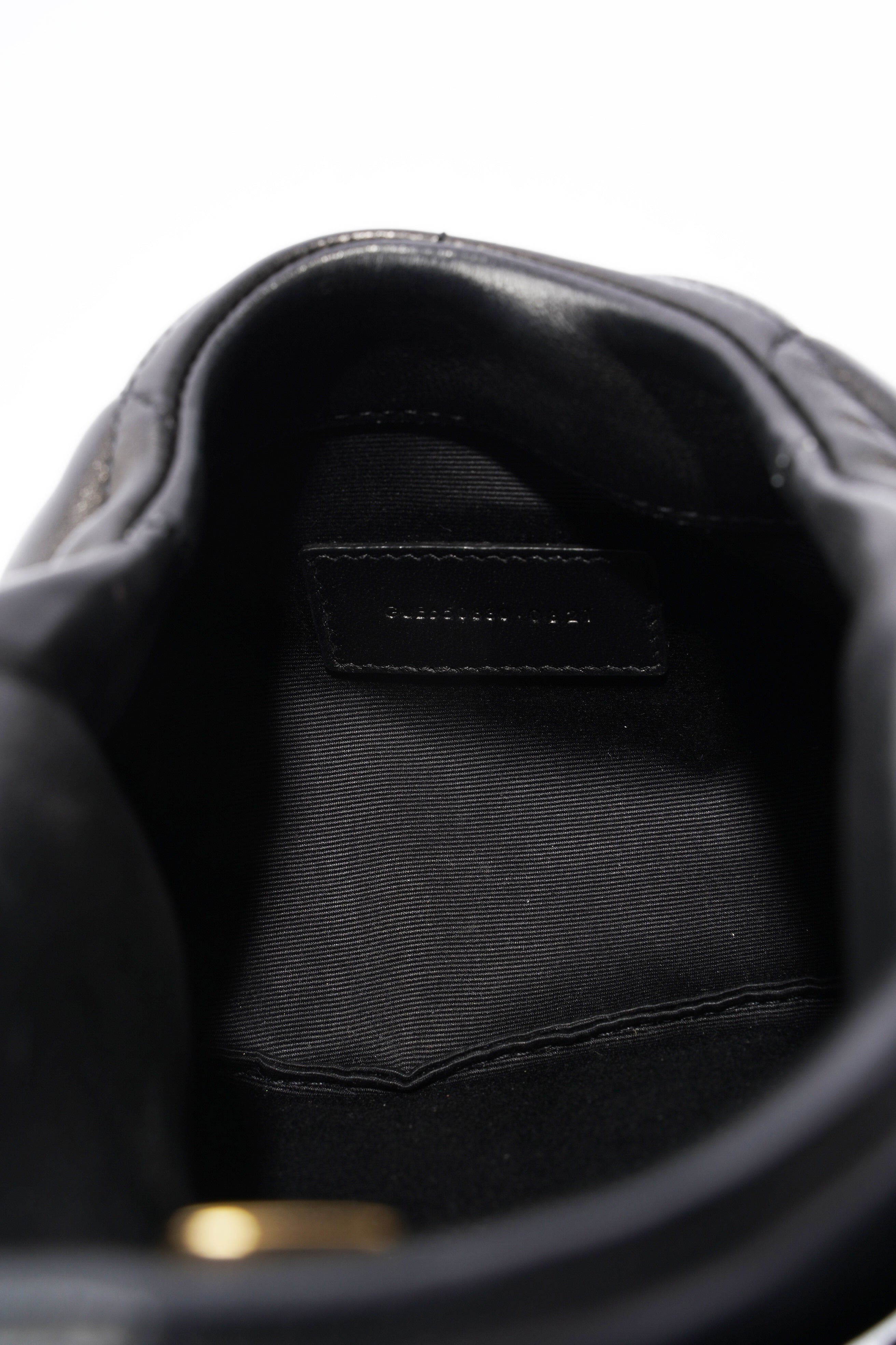 Saint Laurent Small Puffer Pouch Black Lambskin Leather