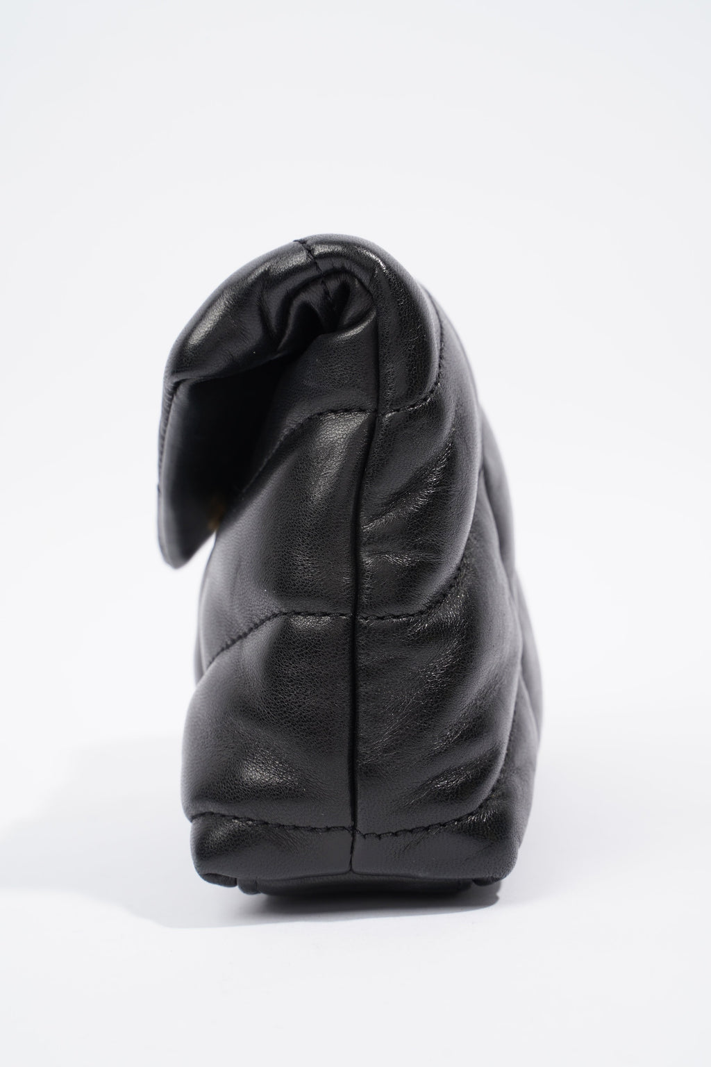 Saint Laurent Small Puffer Pouch Black Lambskin Leather