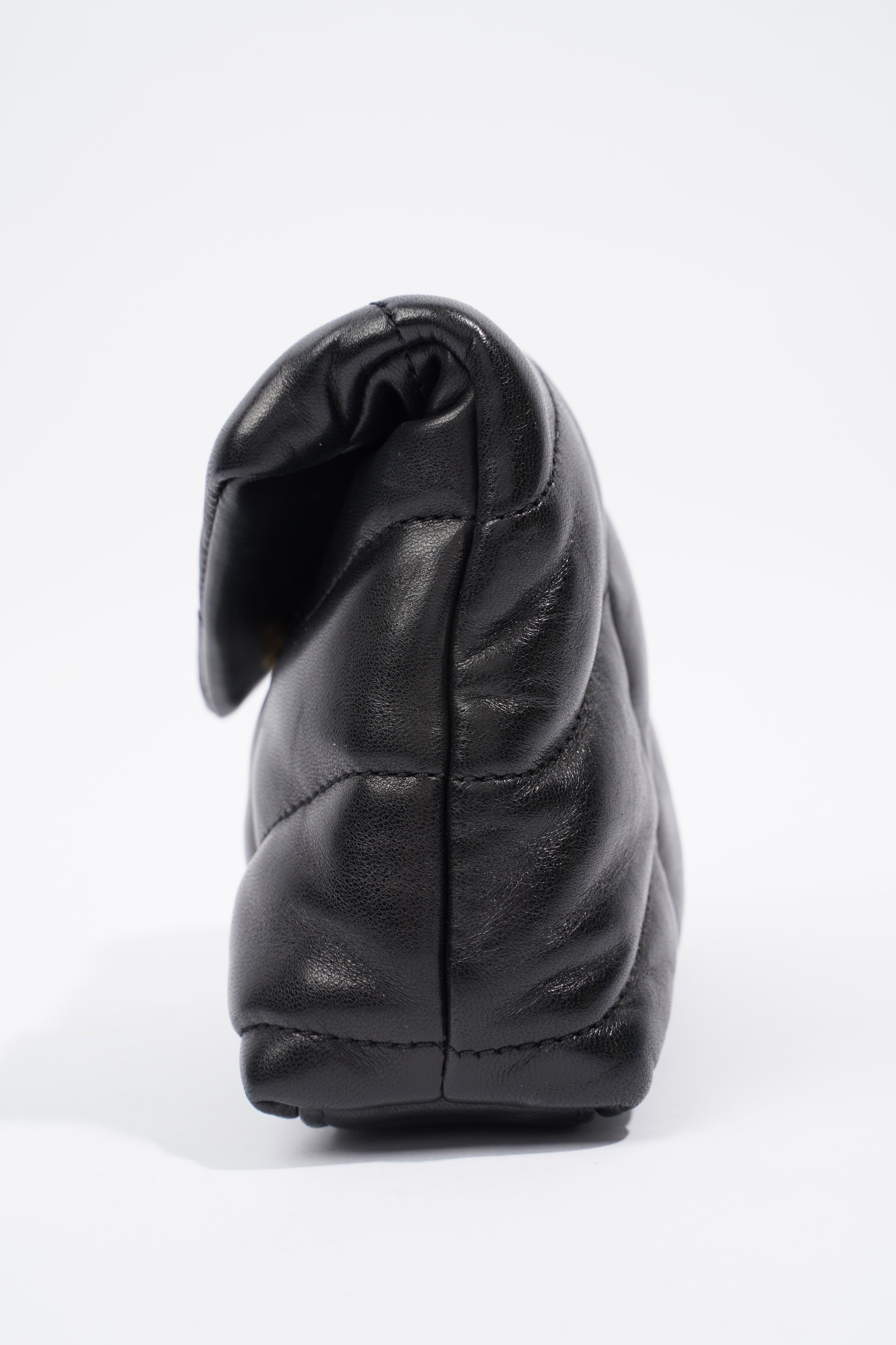 Saint Laurent Small Puffer Pouch Black Lambskin Leather