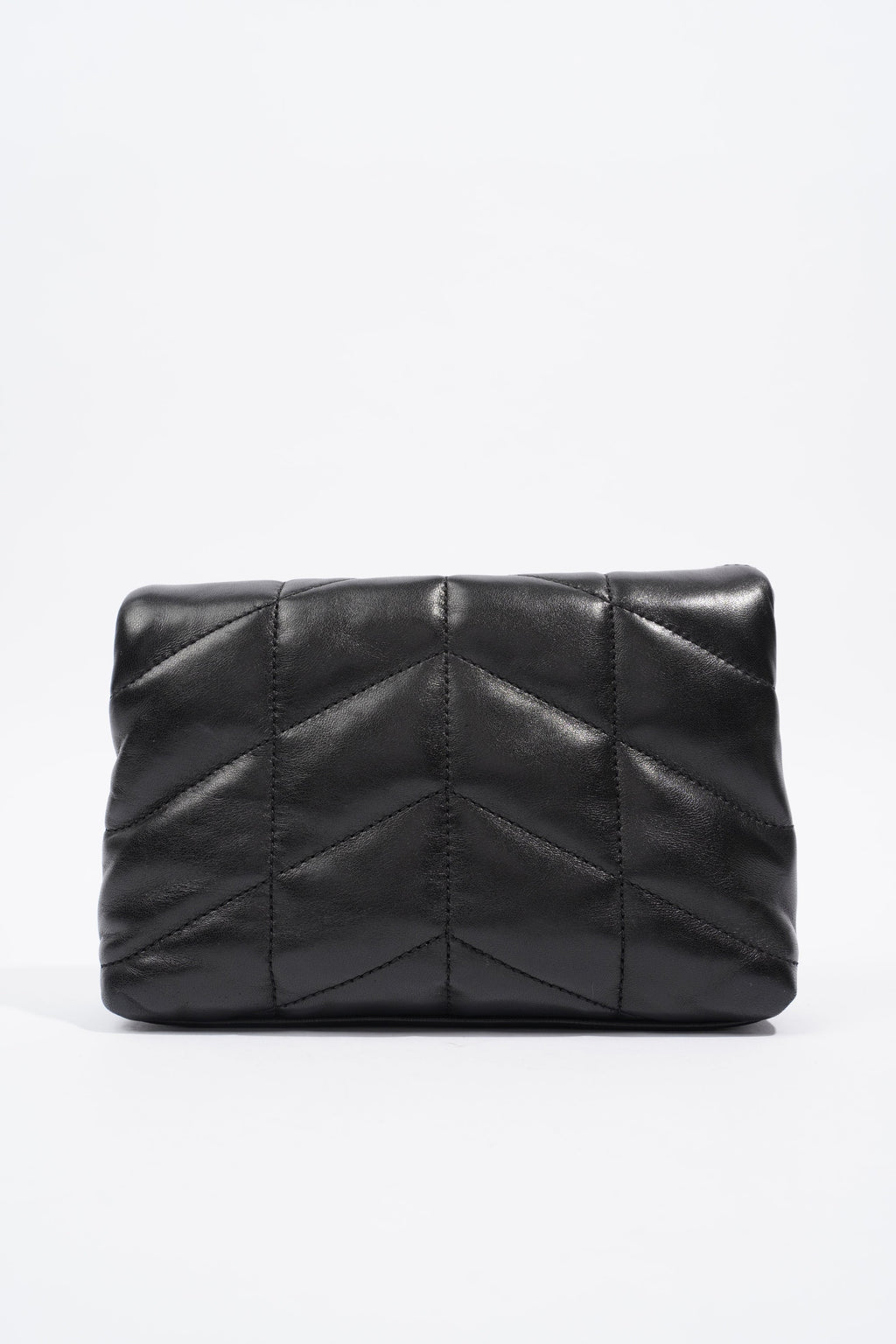 Saint Laurent Small Puffer Pouch Black Lambskin Leather