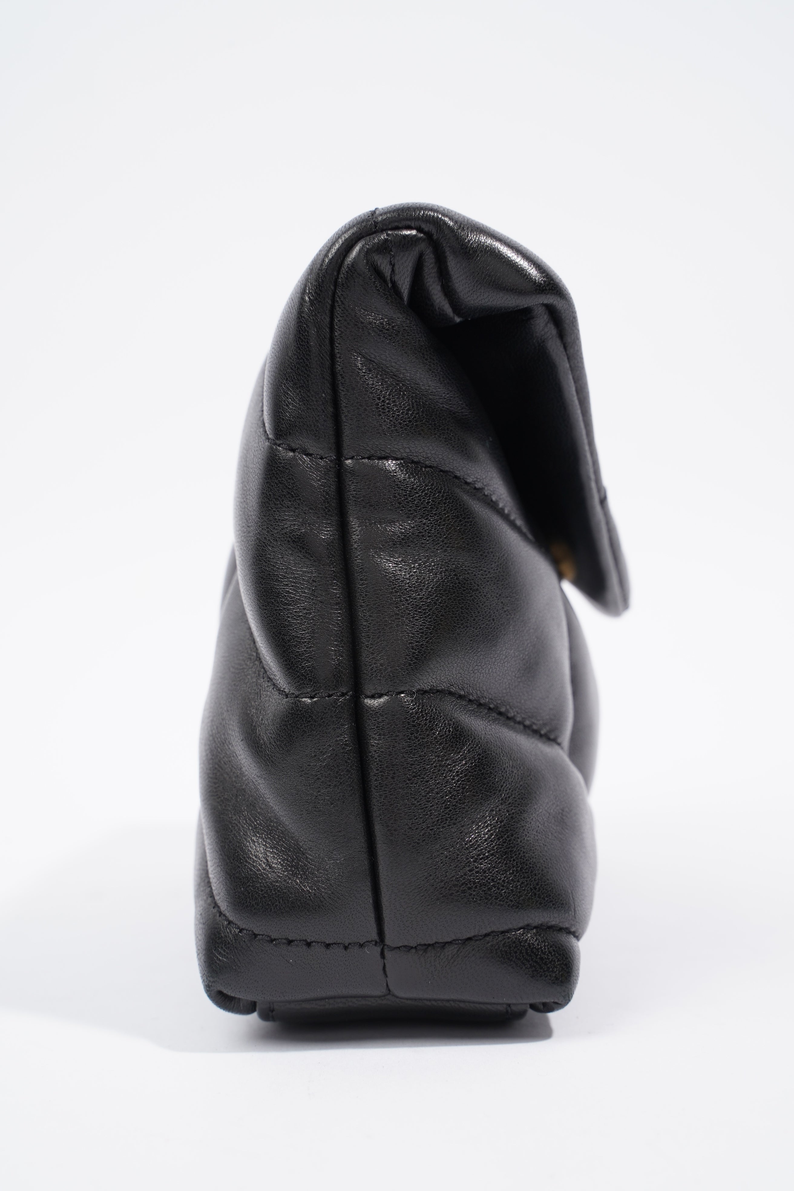 Saint Laurent Small Puffer Pouch Black Lambskin Leather