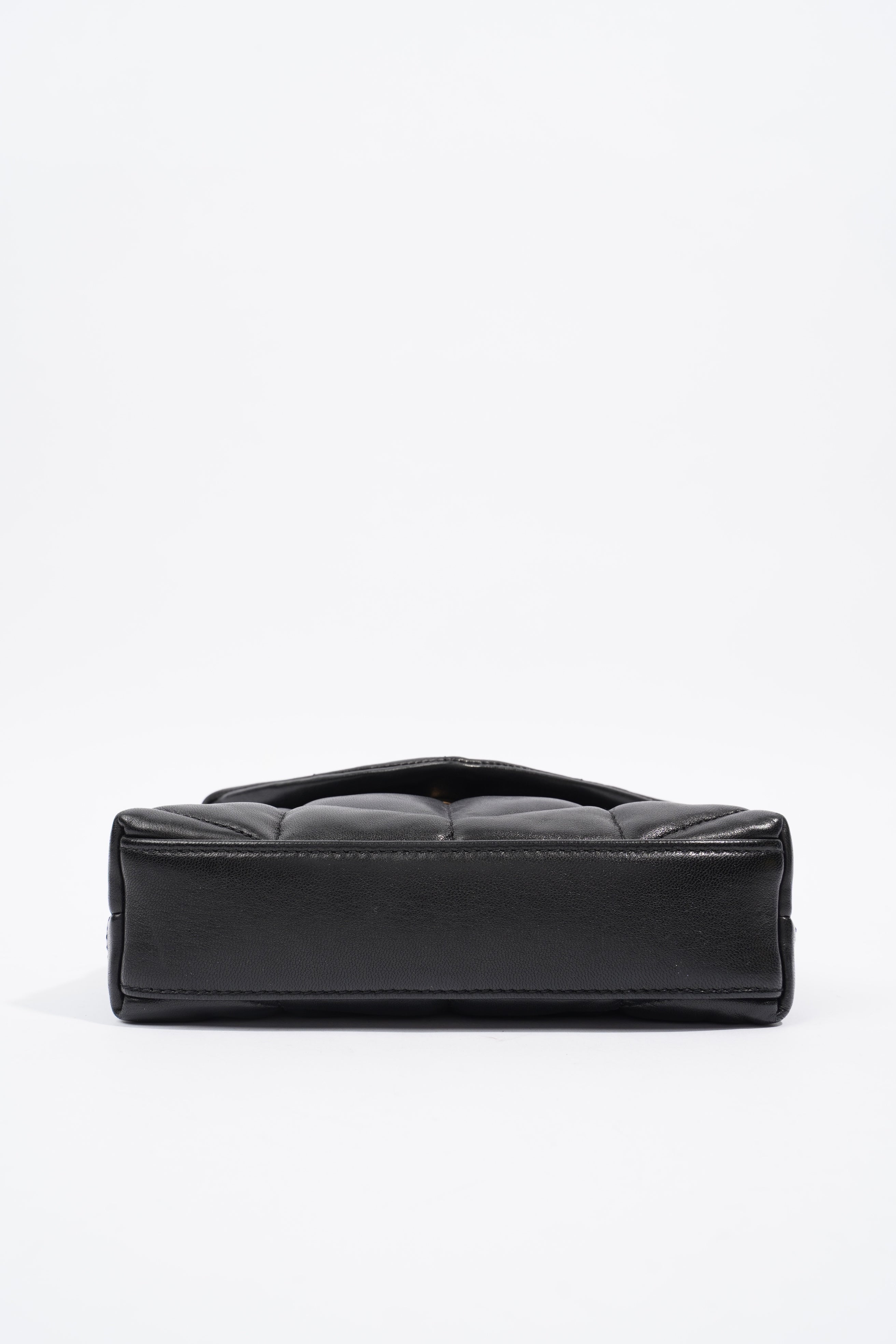 Saint Laurent Small Puffer Pouch Black Lambskin Leather