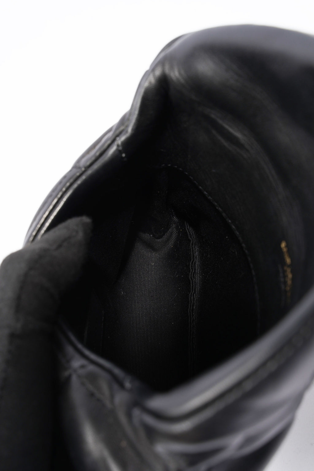 Saint Laurent Small Puffer Pouch Black Lambskin Leather