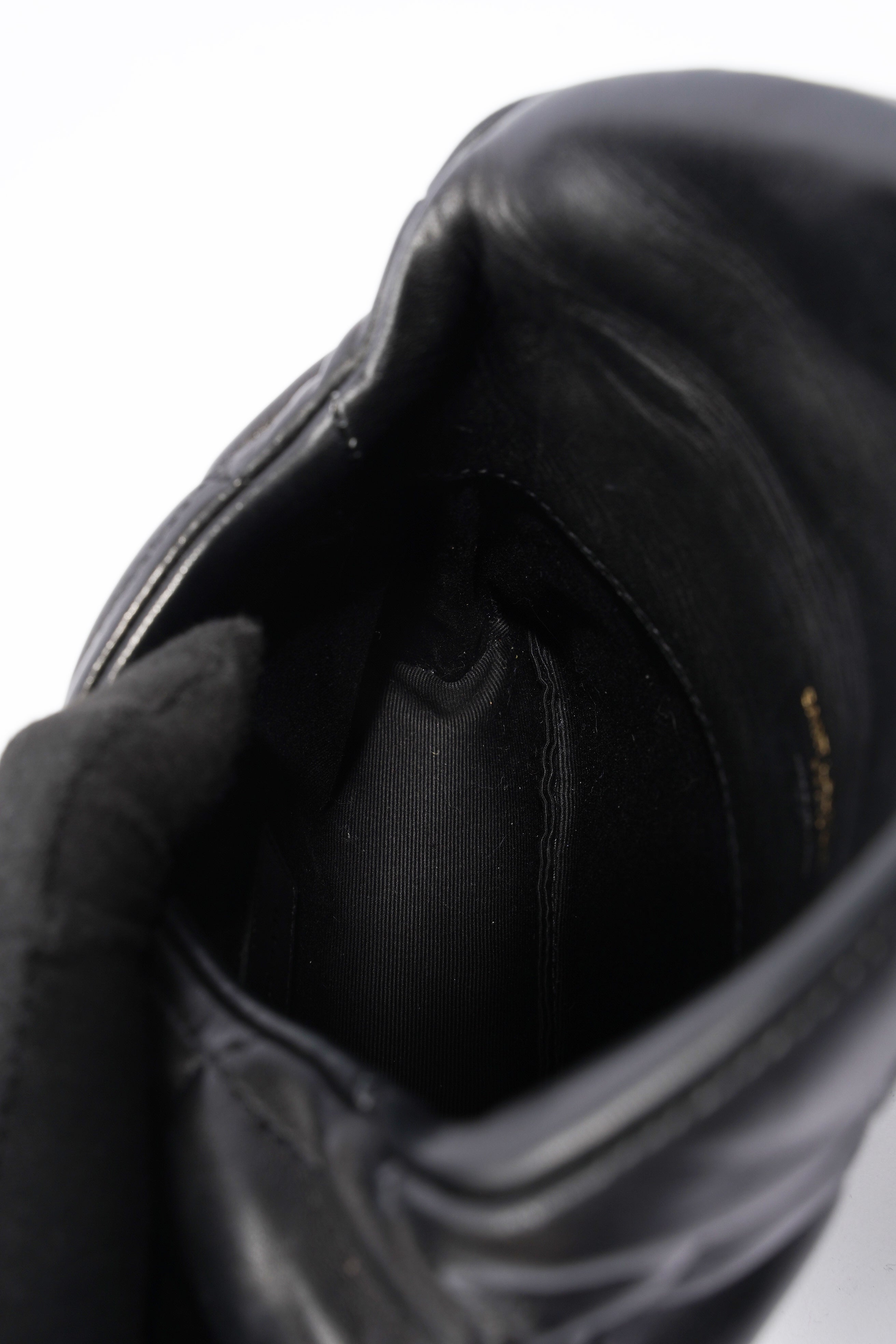 Saint Laurent Small Puffer Pouch Black Lambskin Leather
