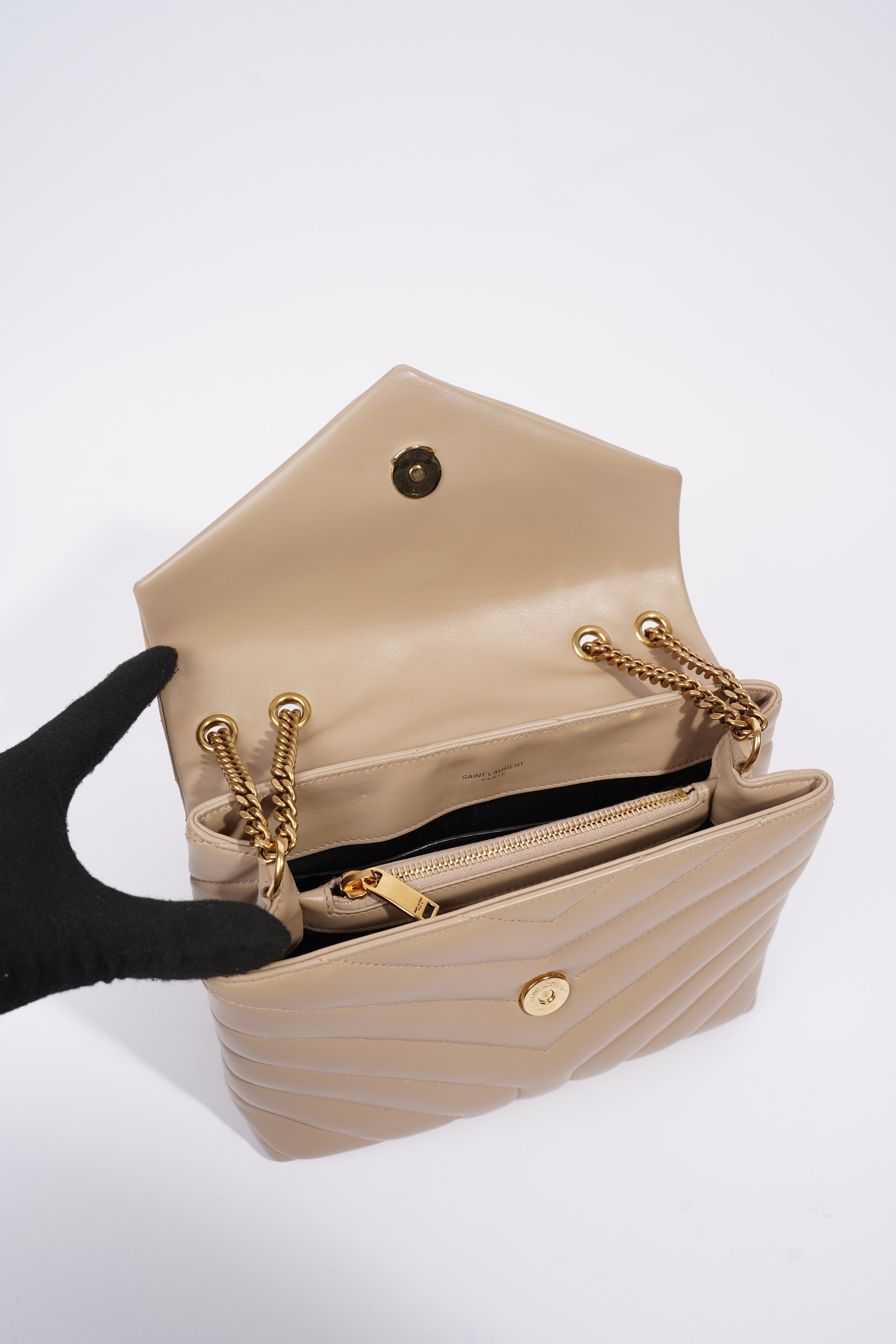 Saint Laurent Lou Lou Nude Leather Small
