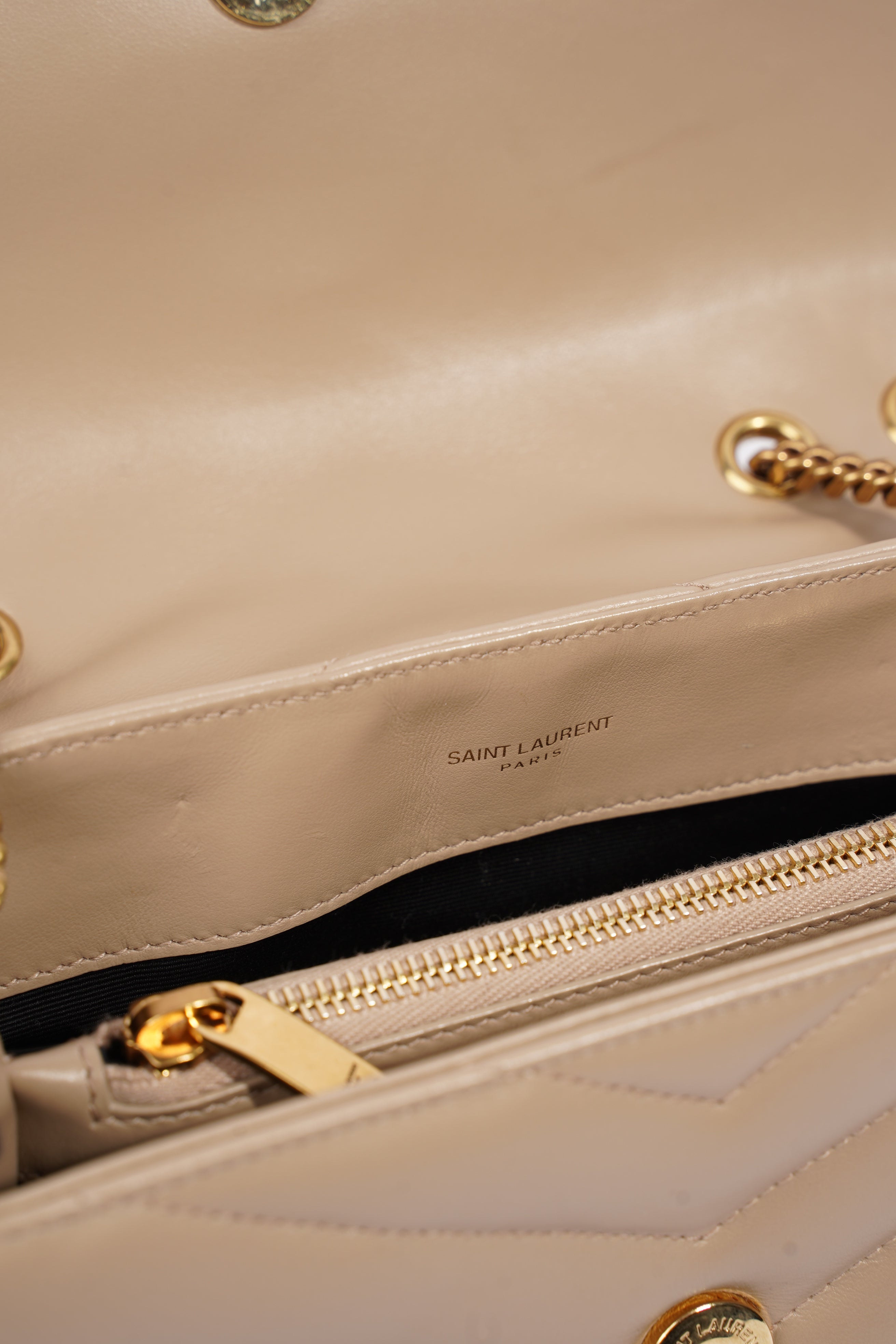 Saint Laurent Lou Lou Nude Leather Small