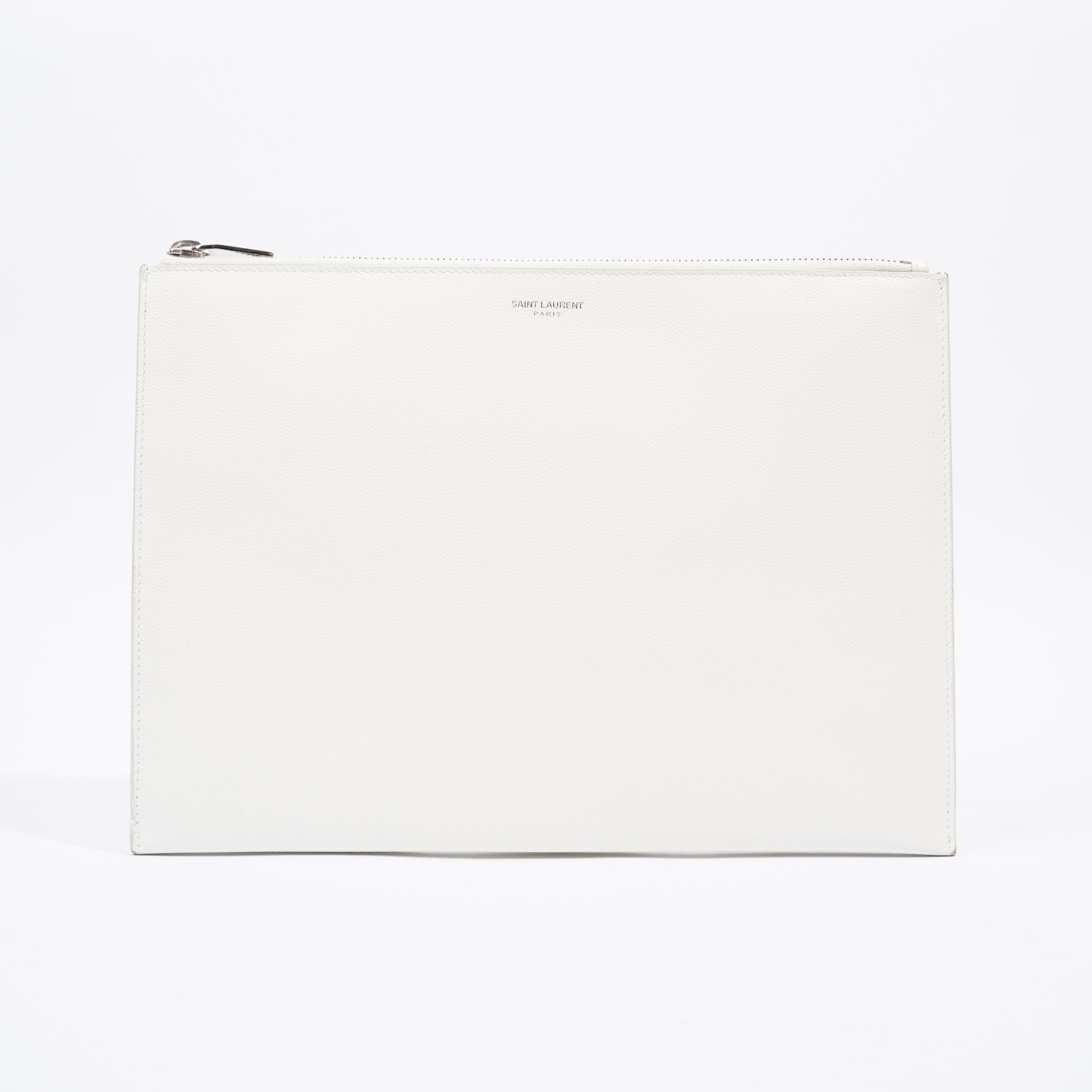 Saint Laurent Pouch White Leather