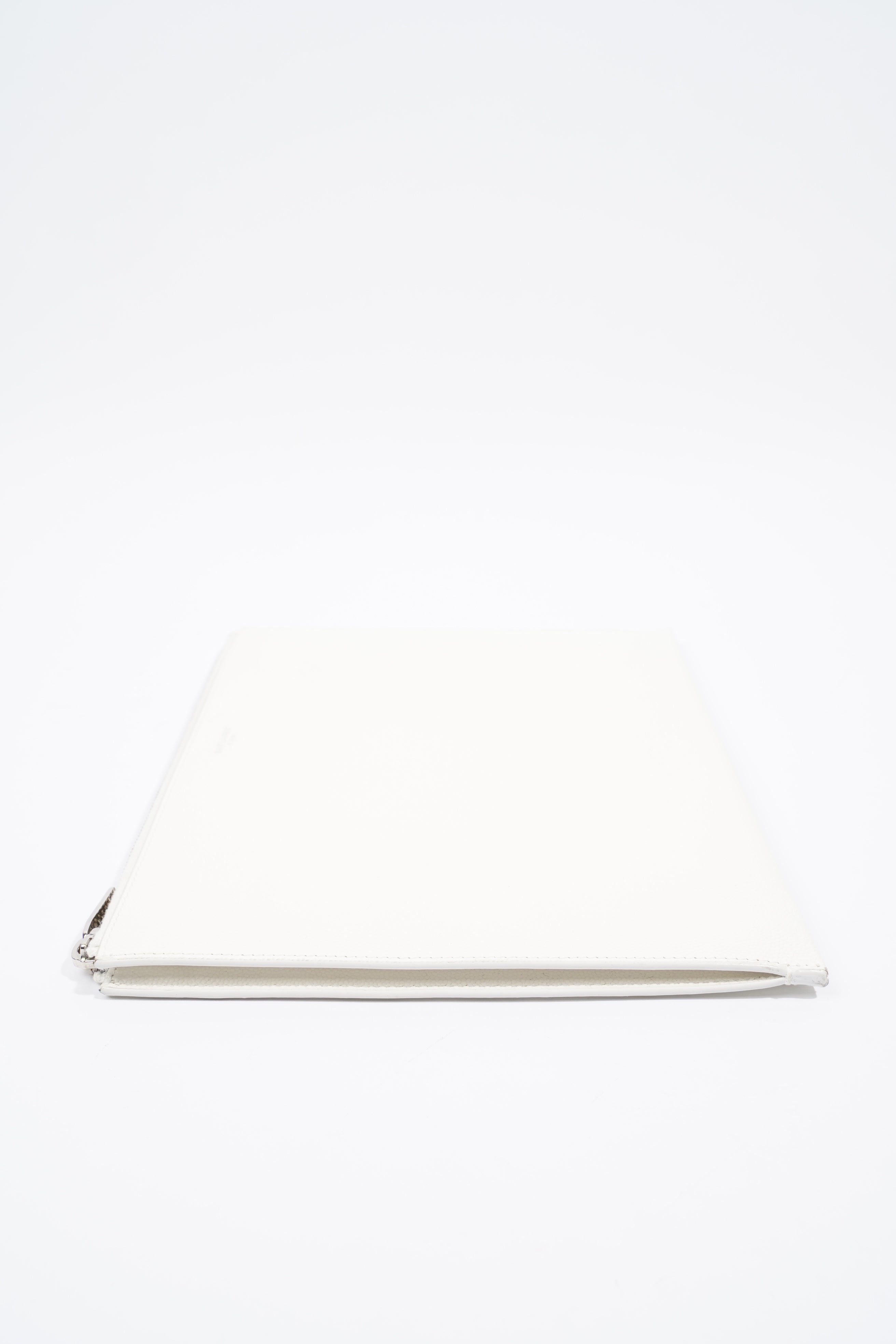 Saint Laurent Pouch White Leather