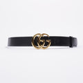 Gucci GG Marmont Belt With Shiny Buckle Black Leather 85cm 34''