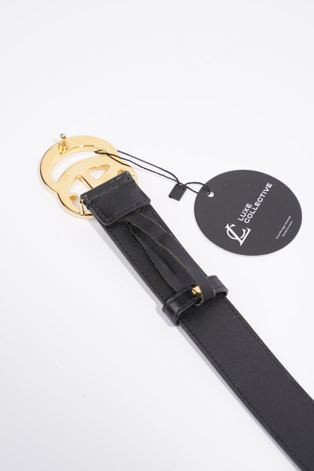 Gucci GG Marmont Belt With Shiny Buckle Black Leather 85cm 34''