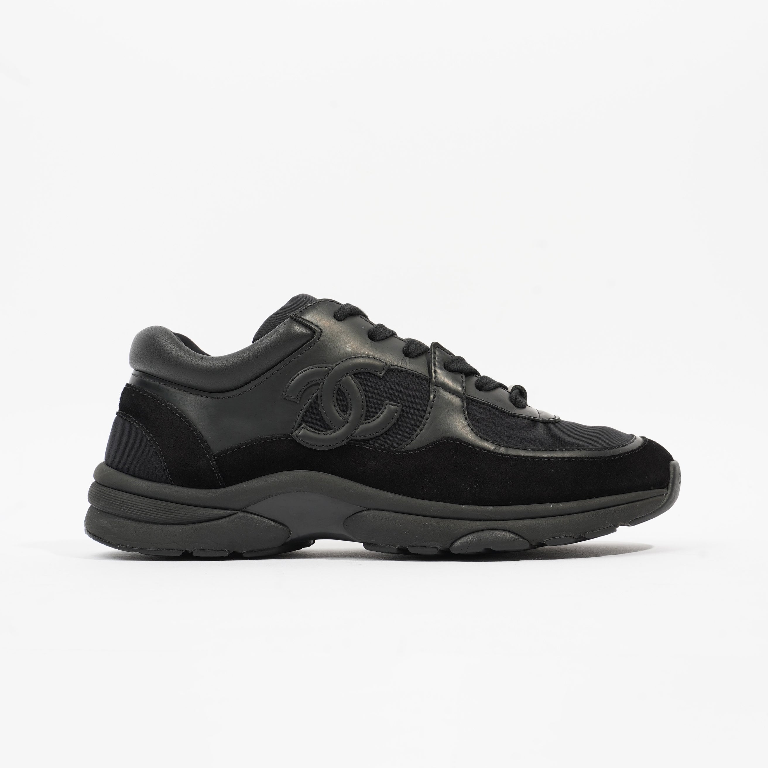 Chanel CC Runner Black Suede EU 37.5 UK 4.5