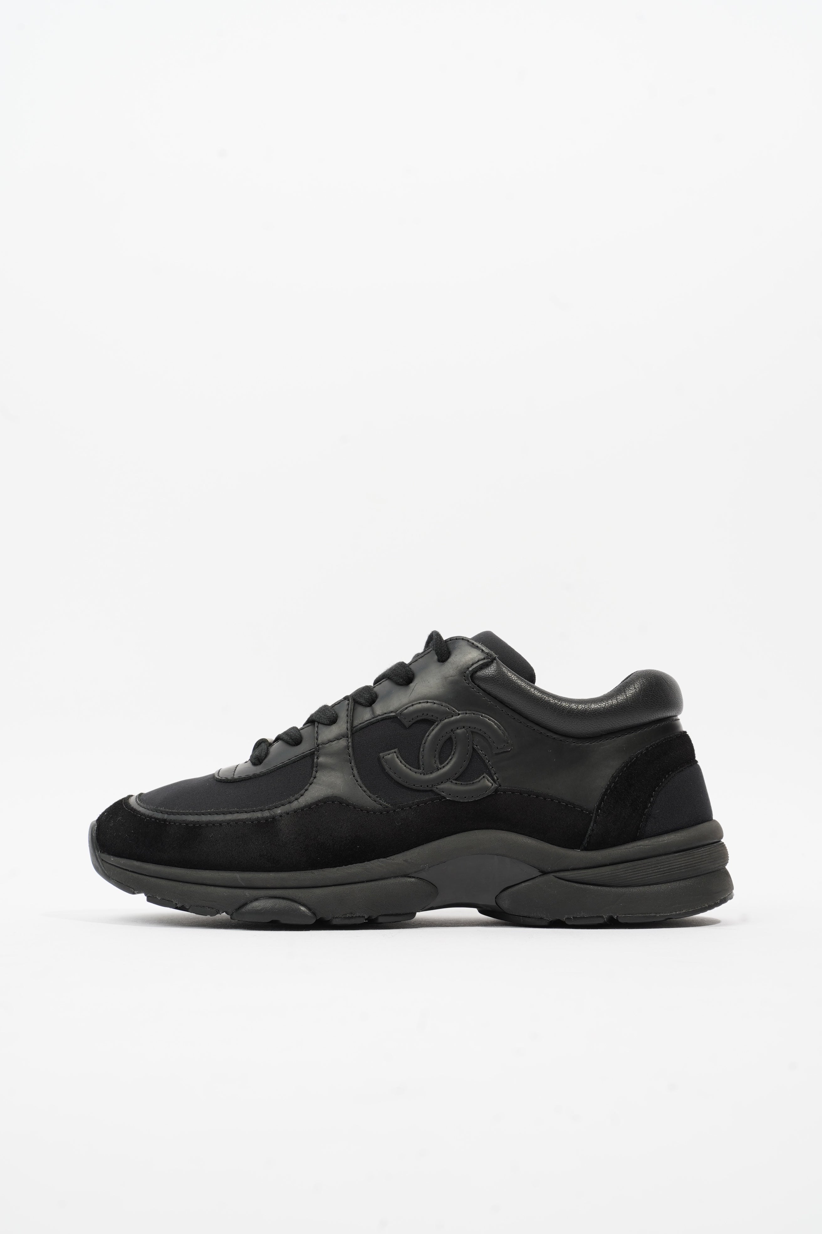 Chanel CC Runner Black Suede EU 37.5 UK 4.5