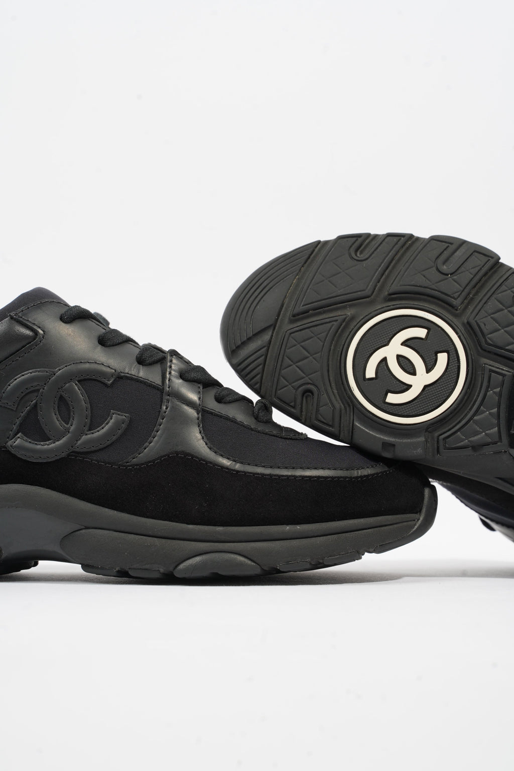 Chanel CC Runner Black Suede EU 37.5 UK 4.5