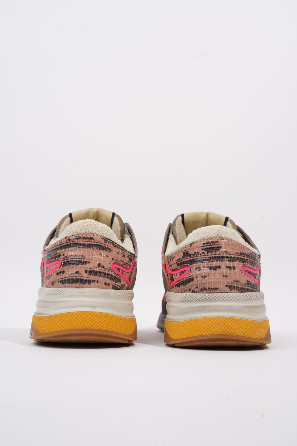 Gucci Ultrapace Sneaker Grey / Yellow / Pink Suede EU 37.5 / UK 4.5