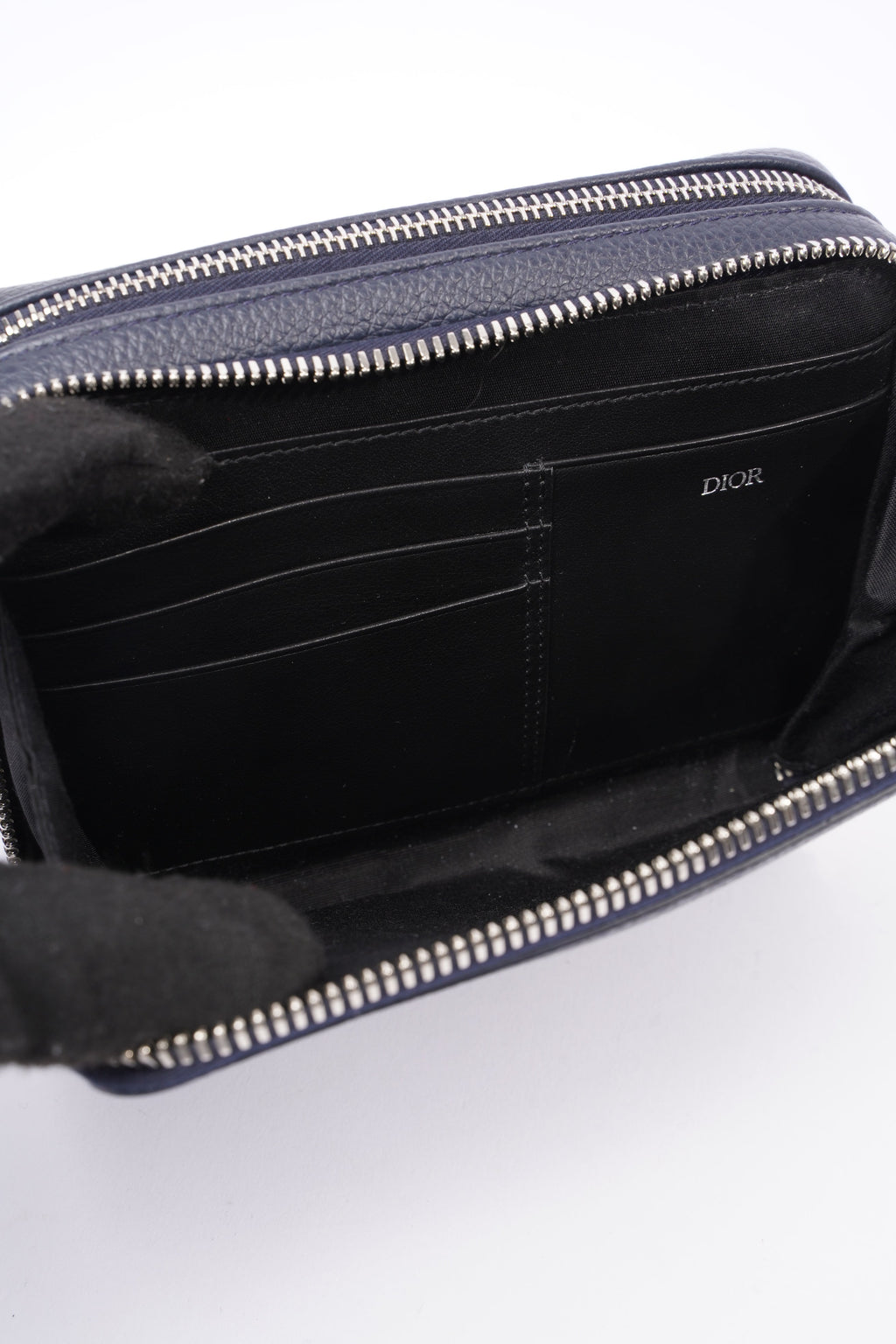 Christian Dior Messenger Pouch Navy Leather