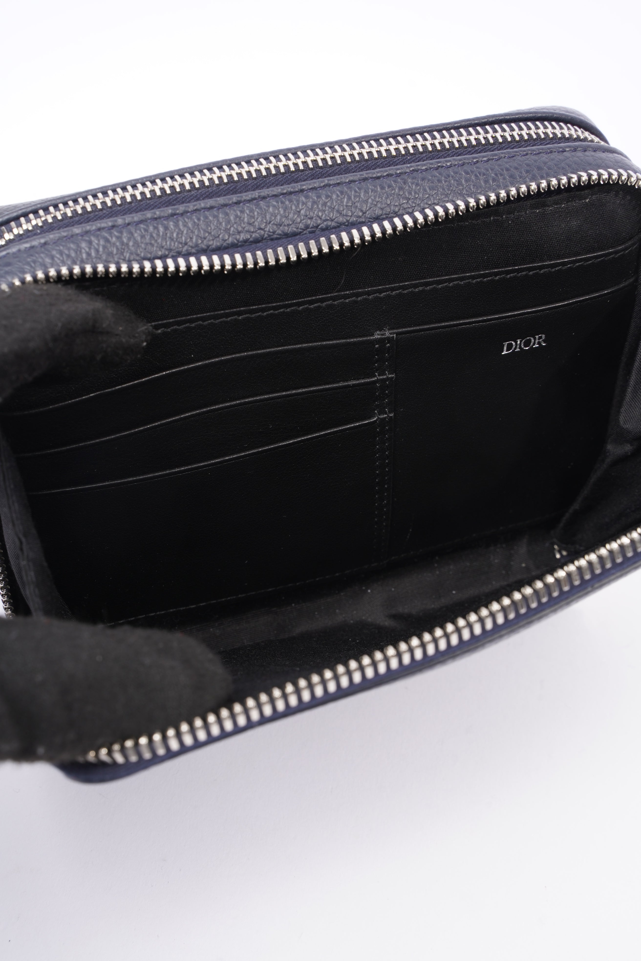 Christian Dior Messenger Pouch Navy Leather