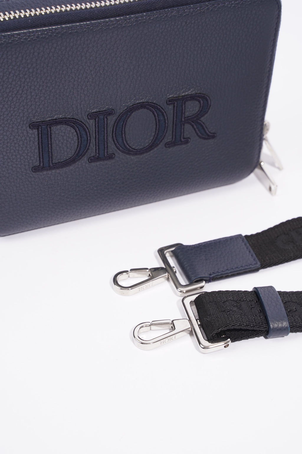 Christian Dior Messenger Pouch Navy Leather