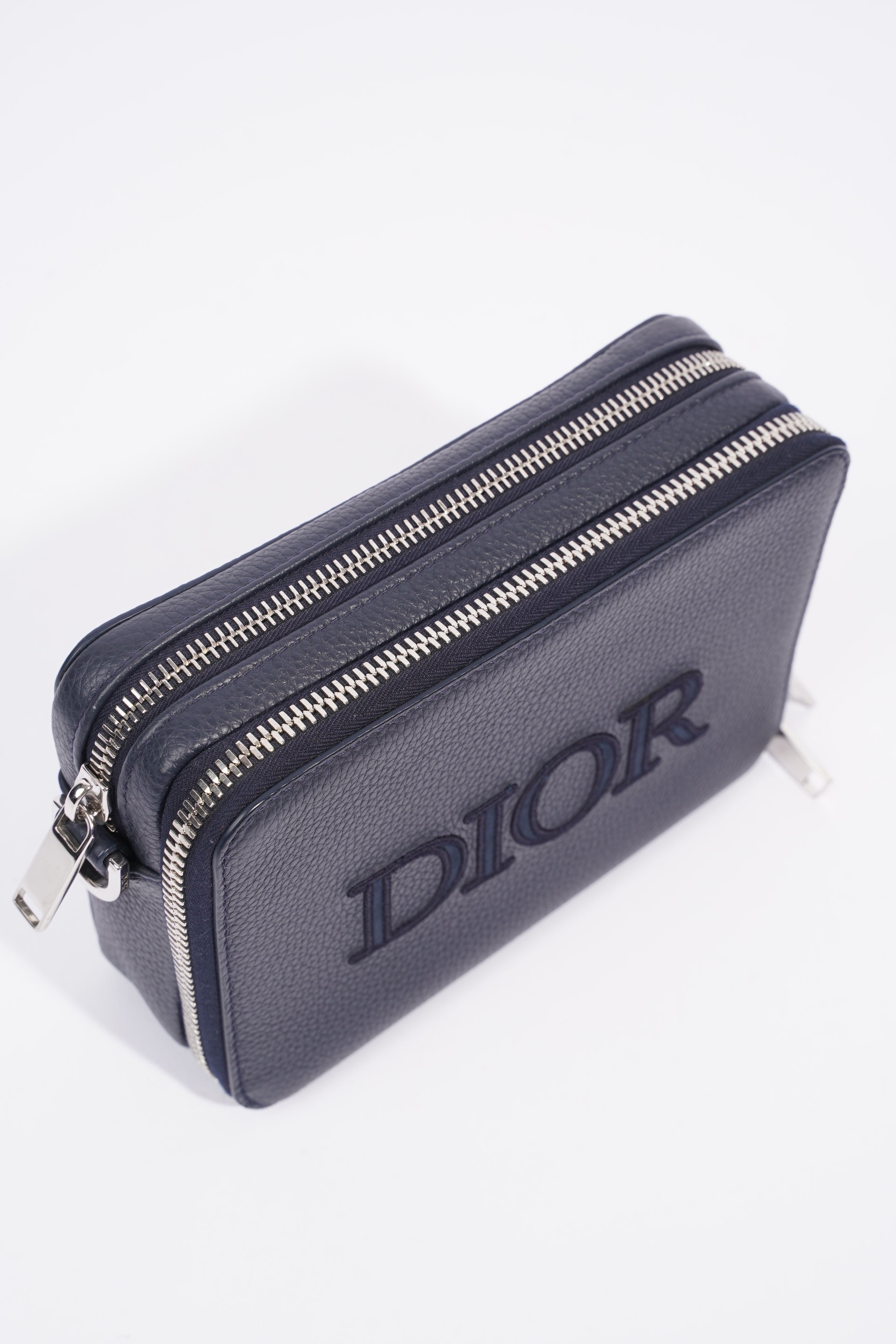 Christian Dior Messenger Pouch Navy Leather