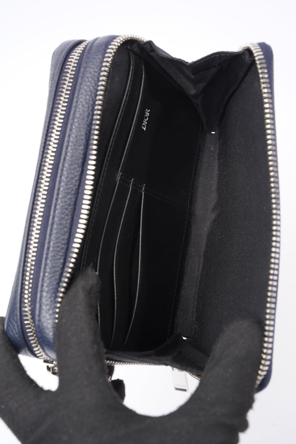 Christian Dior Messenger Pouch Navy Leather