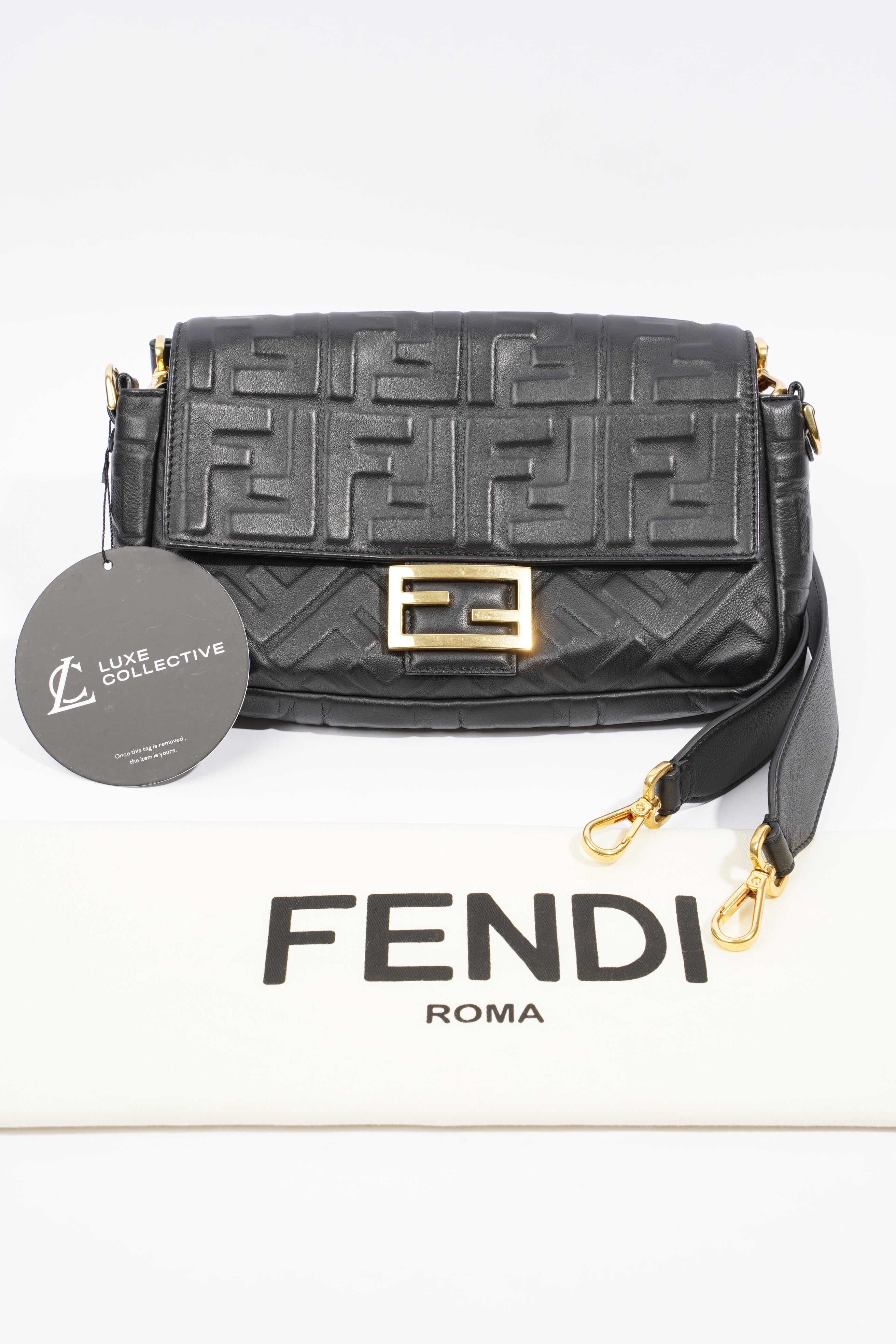 Fendi Baguette Bag Black Leather